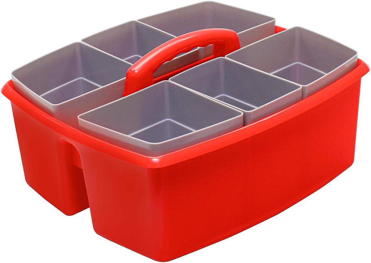 Alt view image 2 of 7 - Storex Large Caddy with Sorting Cups Red 2 Pack (00981U02C)