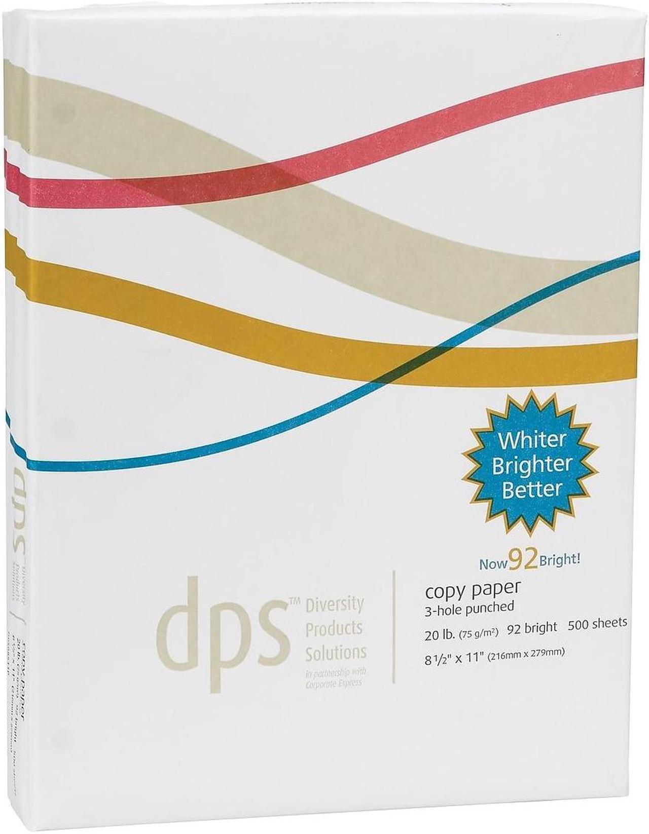 Alt view image 2 of 2 - DPS by Staples 8.5" x 11" 3-Hole Punch Copy Paper 20 lbs. 92 Bright 500/RM 10 RM/CT DPS08511P
