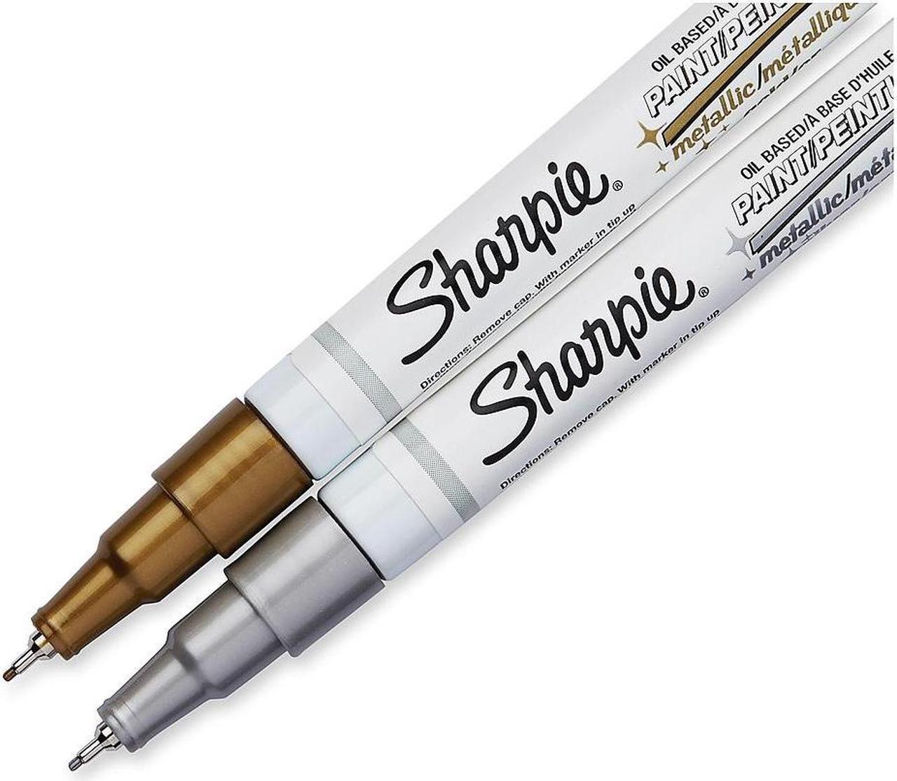 Alt view image 5 of 7 - Sharpie Paint Markers Oil Base Extra Fine 2/PK Gold/Silver 30588PP