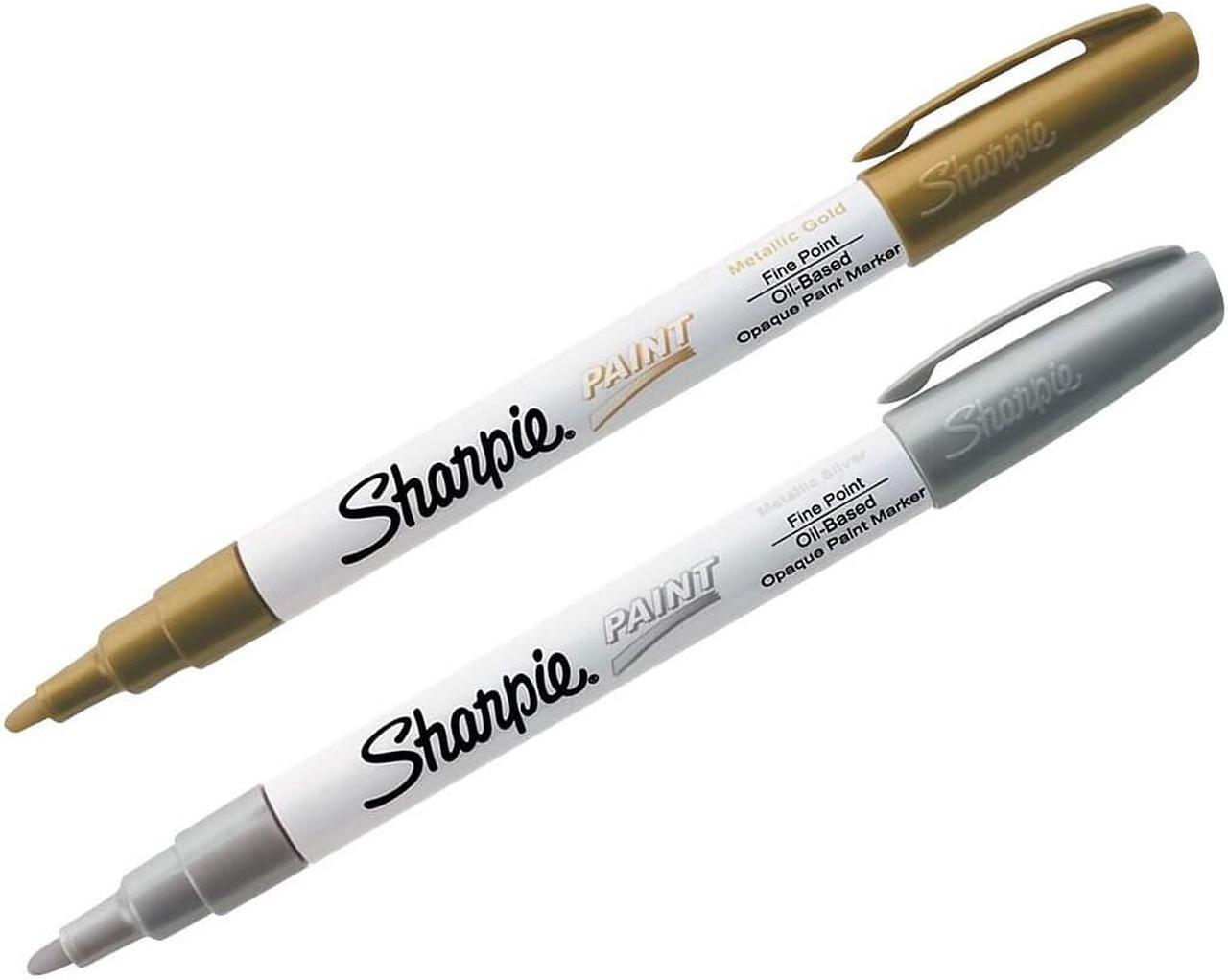 Alt view image 2 of 7 - Sharpie Paint Markers Oil Base Extra Fine 2/PK Gold/Silver 30588PP