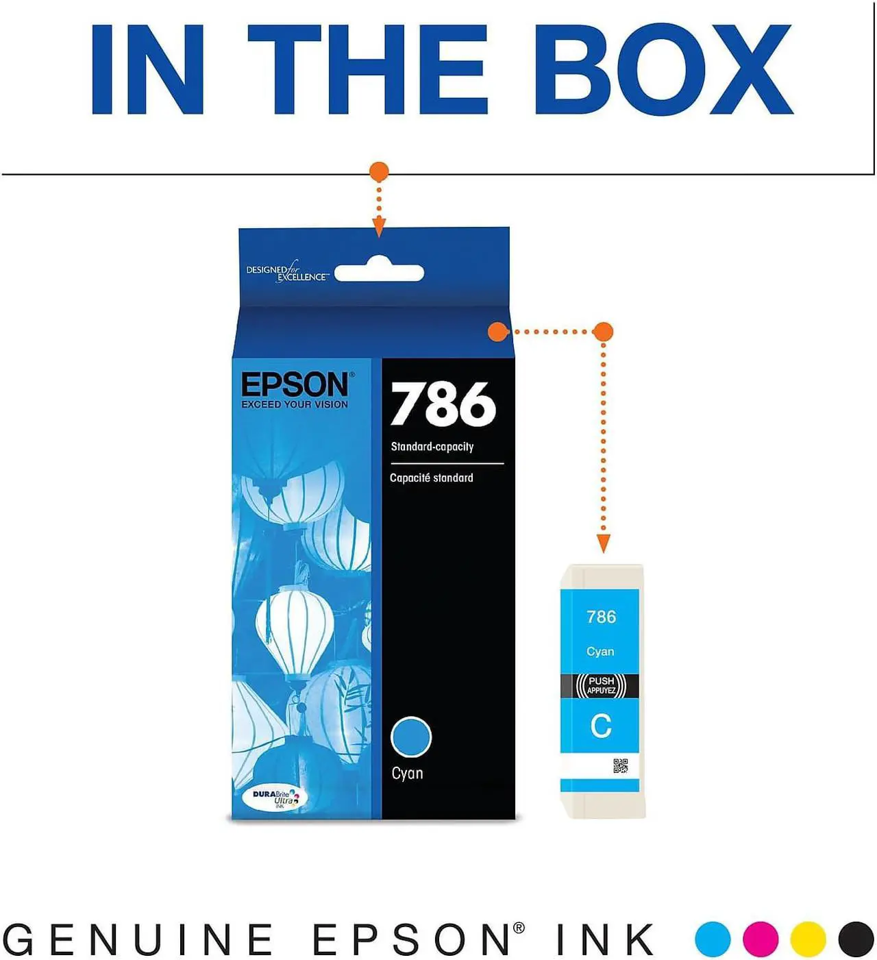 Alt view image 4 of 7 - Epson America T786220S Durabrite Ultra Ink Cartridge, Cyan