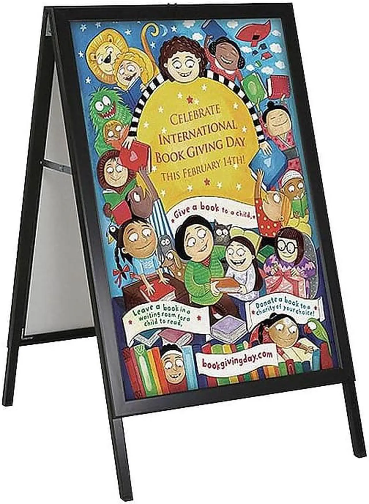 Alt view image 2 of 6 - Azar A-Board Sign in Black. Slide-In Frame Size: 22"W x 28"H 300246