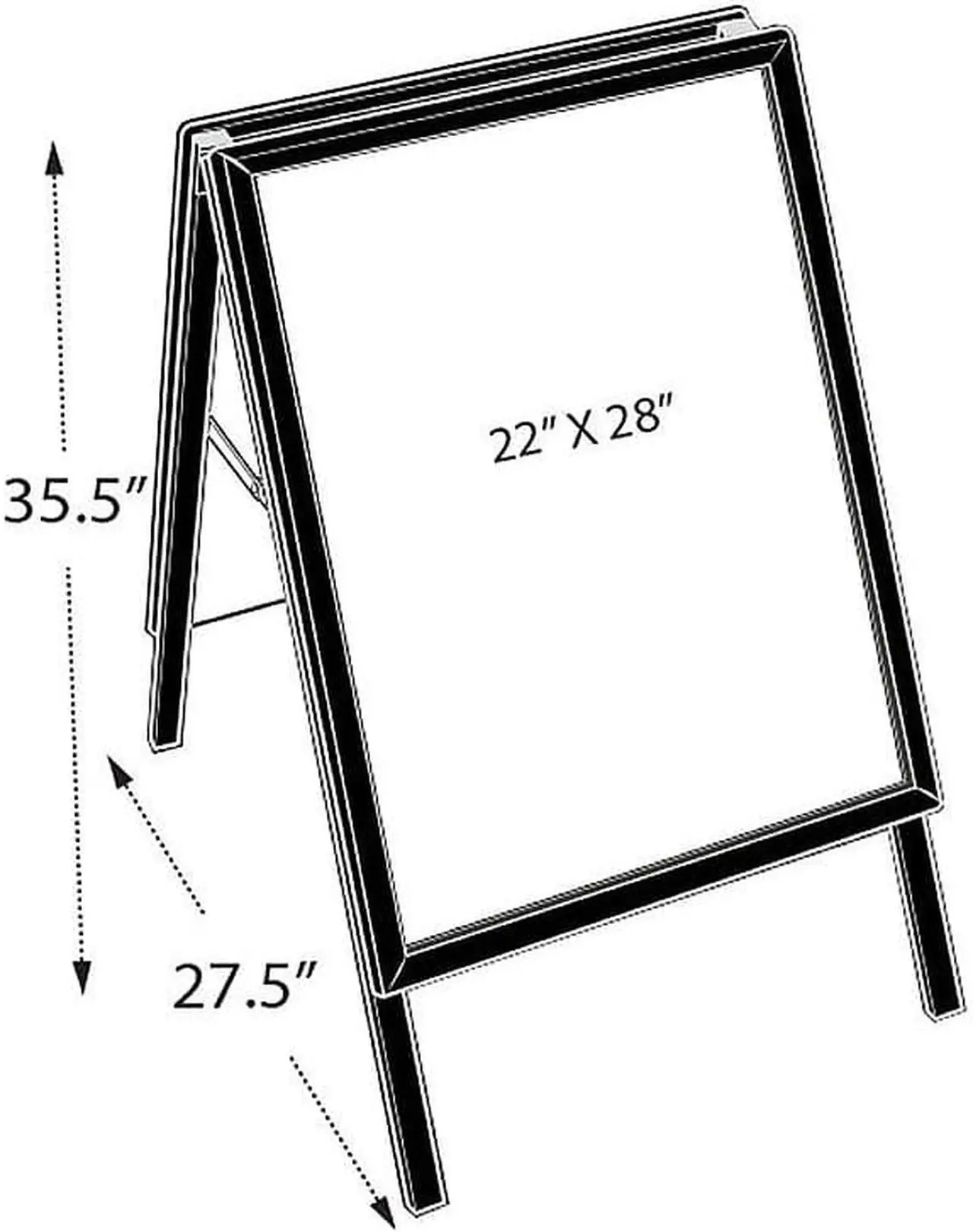 Alt view image 3 of 6 - Azar A-Board Sign in Black. Slide-In Frame Size: 22"W x 28"H 300246