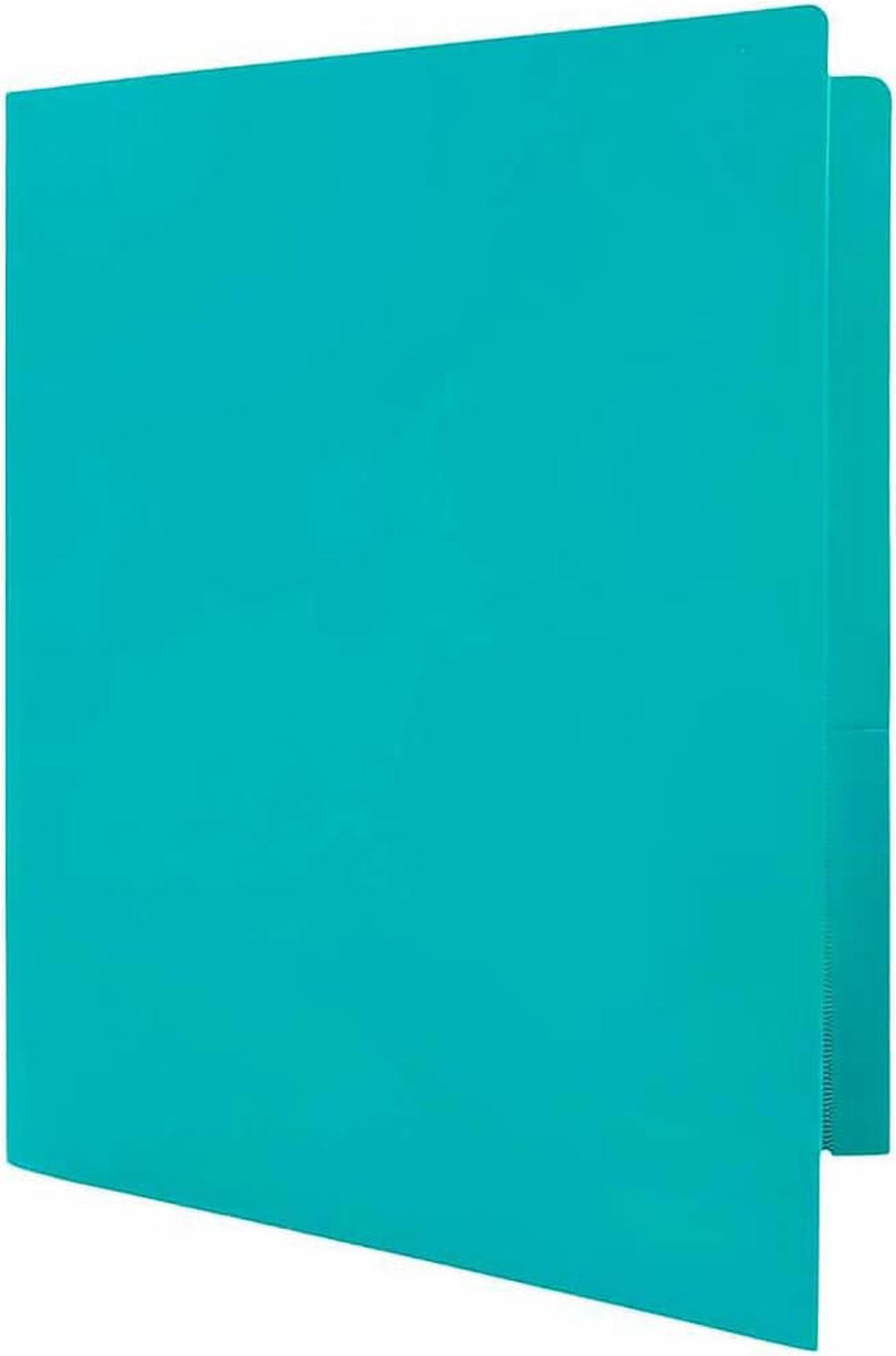 Alt view image 4 of 5 - JAM Paper Heavy Duty Plastic Two-Pocket School Folders Teal Blue OX57401D