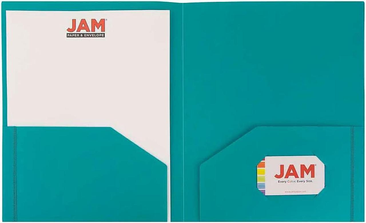 Alt view image 3 of 5 - JAM Paper Heavy Duty Plastic Two-Pocket School Folders Teal Blue OX57401D