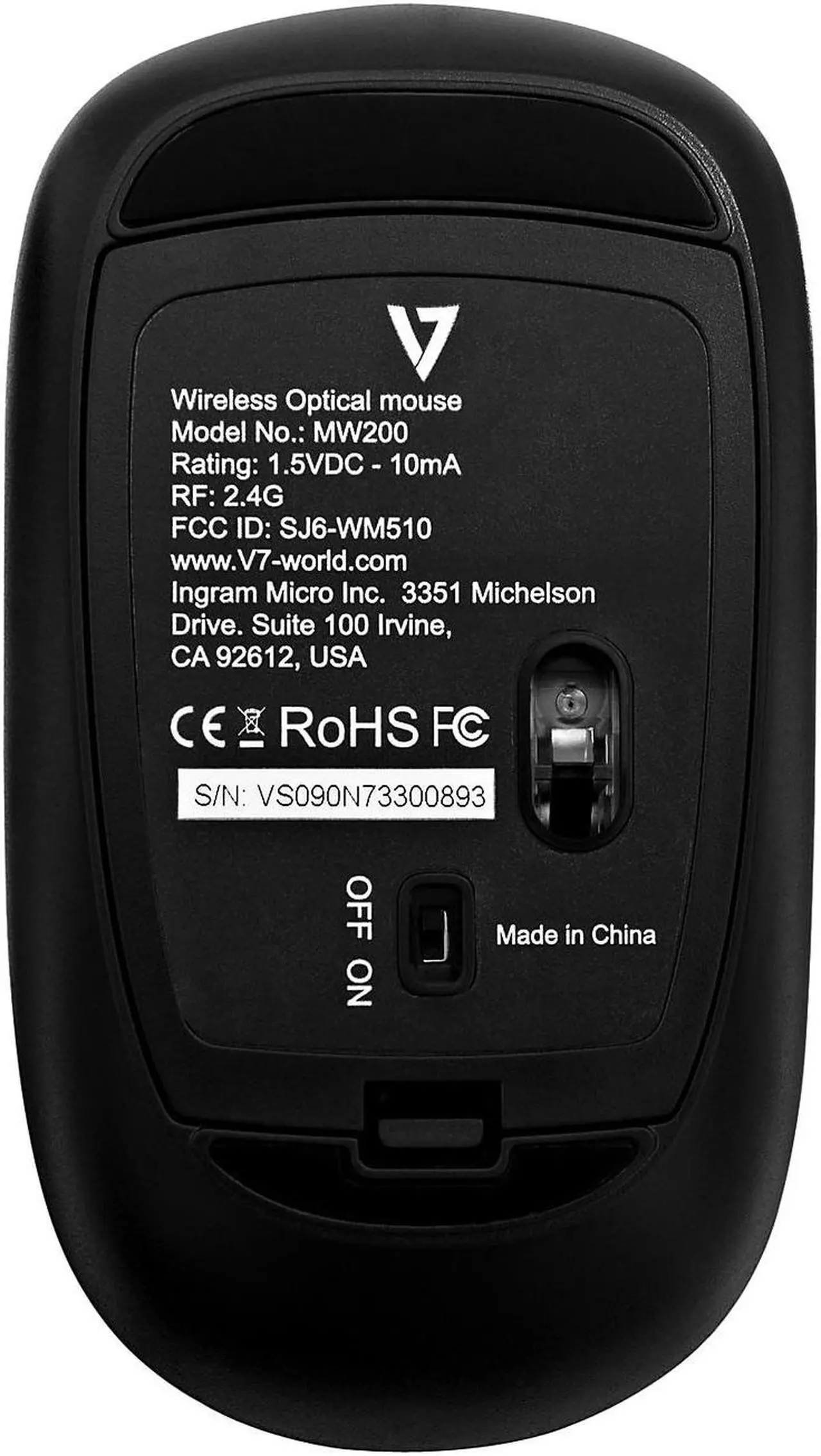 Alt view image 8 of 11 - V7 MW200-1E Black 4 Buttons Tilt Wheel RF Wireless Optical 1600 dpi Low Profile Mouse