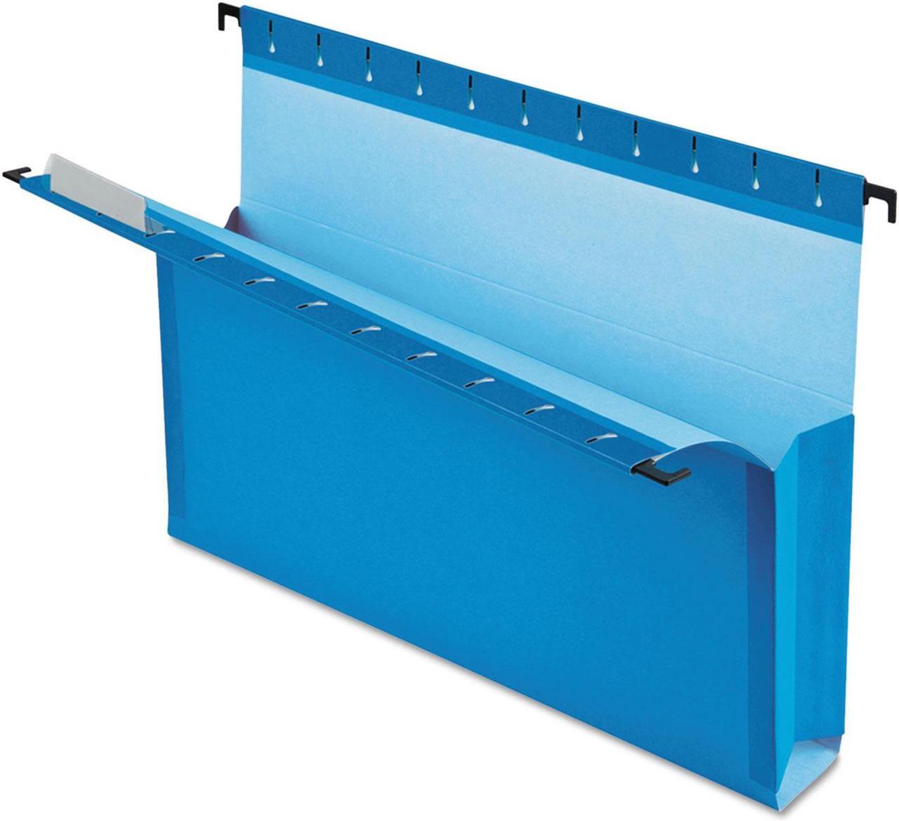 Alt view image 14 of 15 - Esselte Pendaflex / ACCO - 59203 - SureHook Reinforced Hanging Box Files, 3 Exp with Sides, Letter, Blue, 25/Box