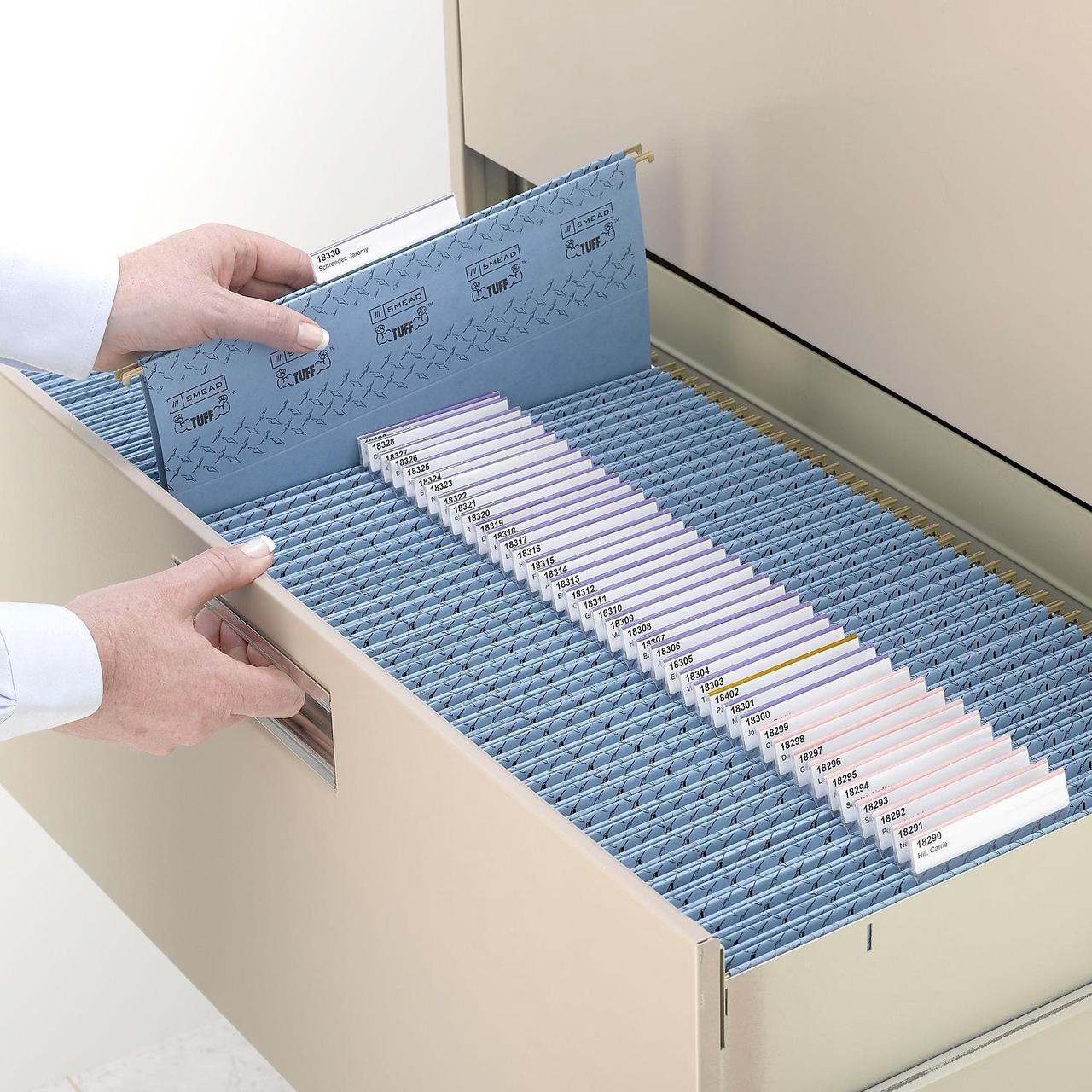 Alt view image 17 of 18 - Smead Easy Slide Hanging Folder Tab 1/3 Tab 3 1/2 in Clear 18/Pack 64626