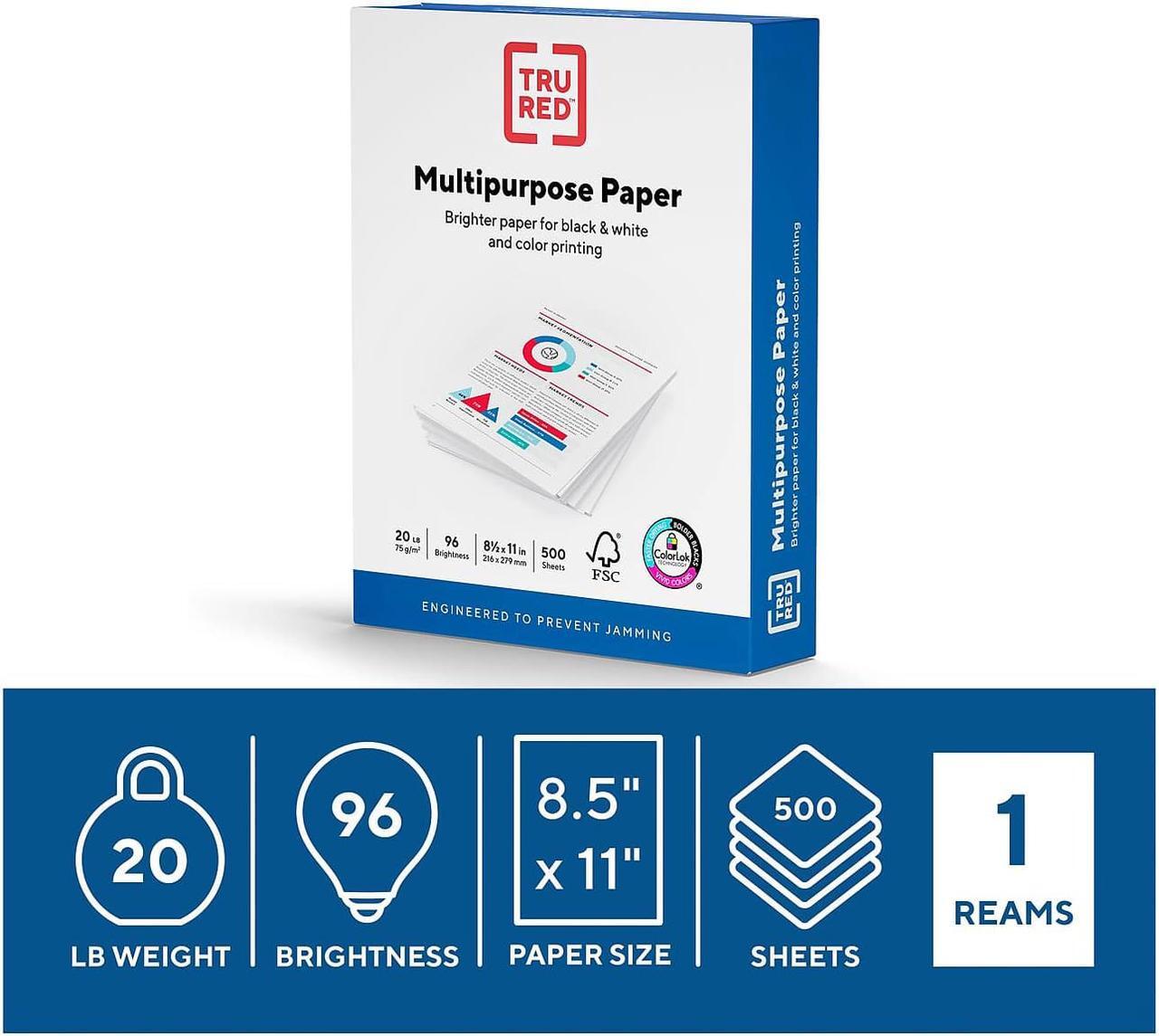 Alt view image 2 of 6 - TRU RED 8.5" x 11" Multipurpose Paper 20 lbs. 96 Brightness 500/RM 513099