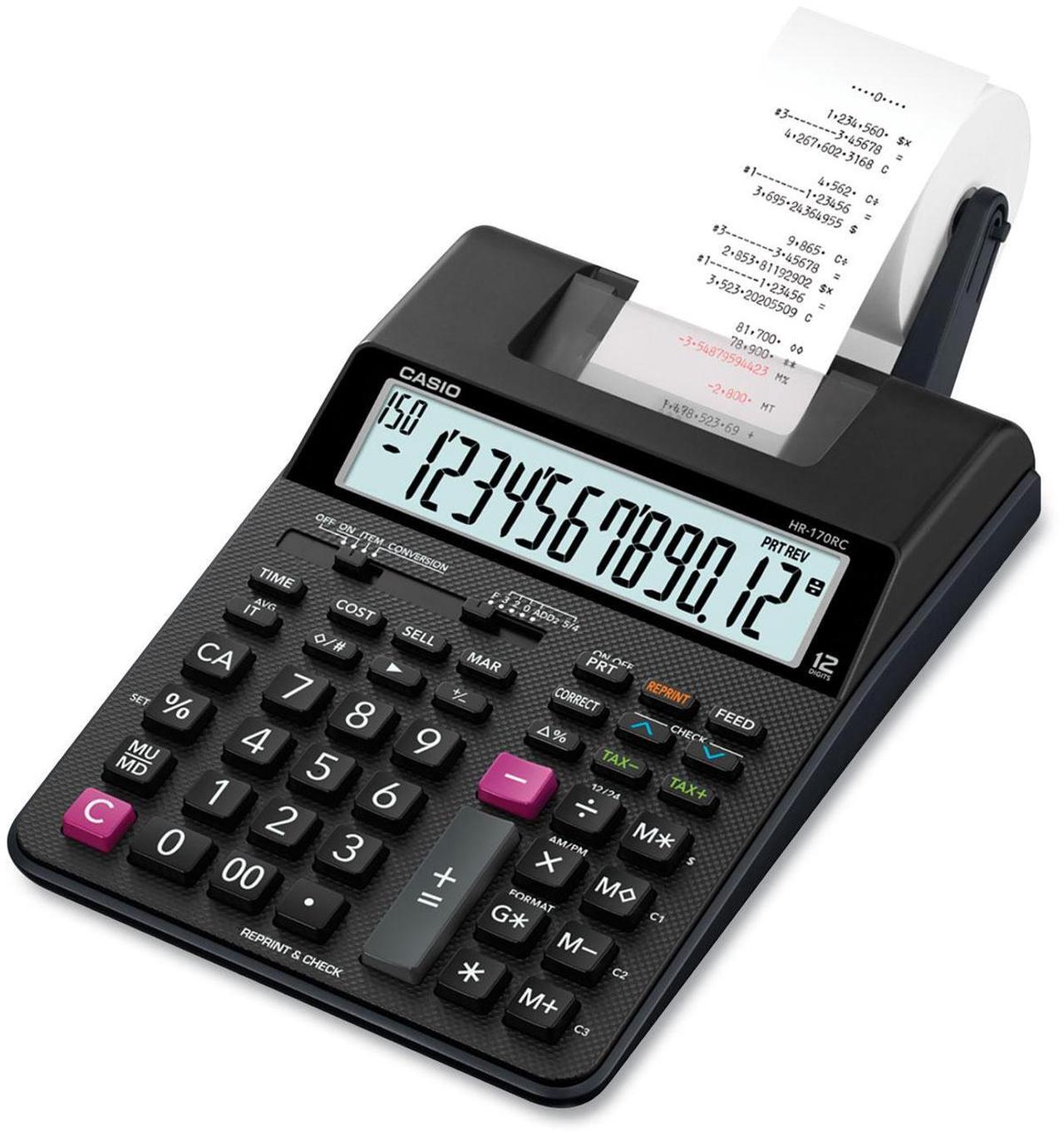 Alt view image 13 of 13 - Casio Printing Calculator 6-1/2"Wx11-5/8"Lx2-9/16"H Black HR170RC