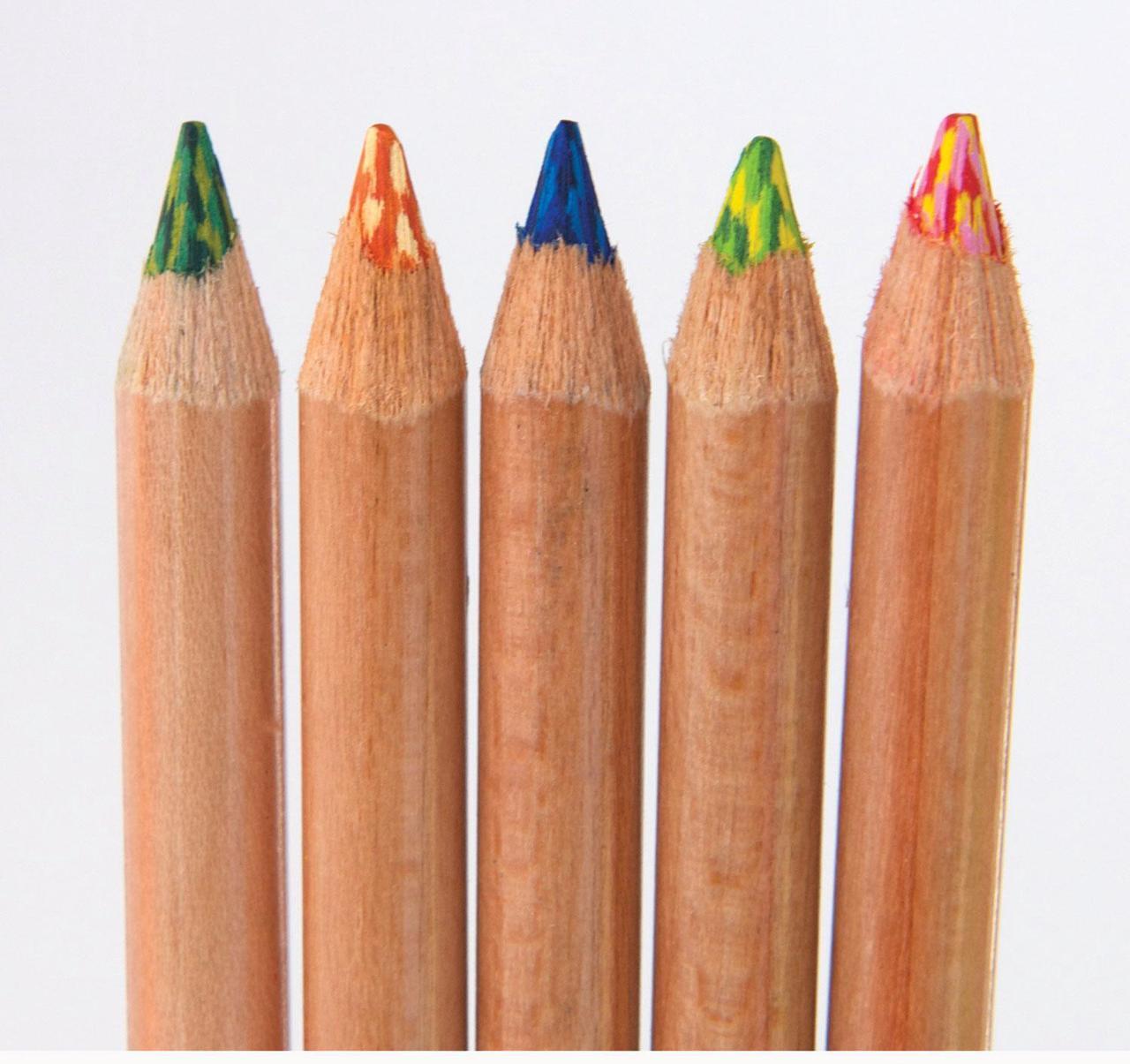 Alt view image 13 of 14 - Koh-I-Noor Tri-Tone Multicolored Pencils 12/ST Multi FA33TIN12BC