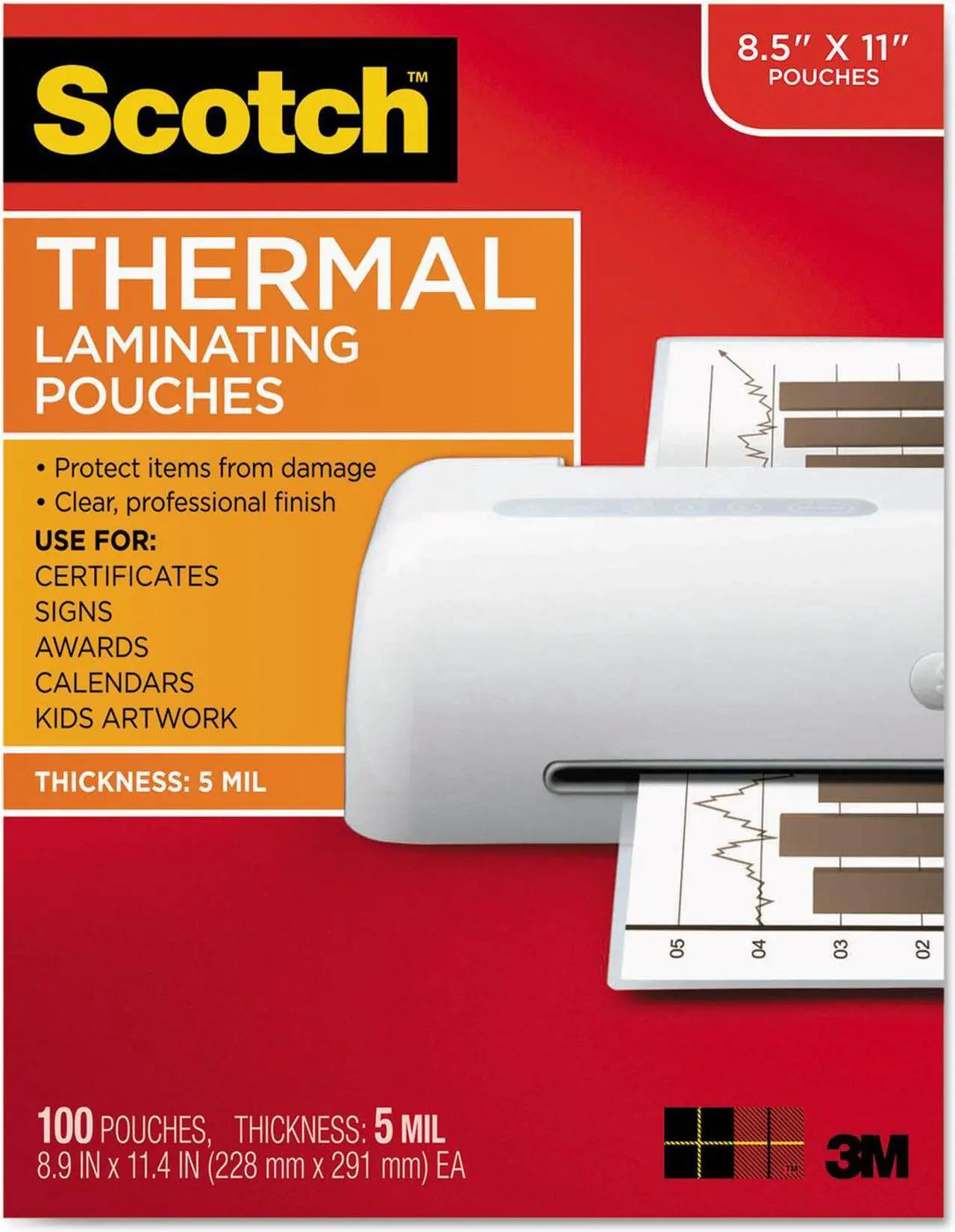 Alt view image 15 of 20 - TP5854100 3M Letter Size Thermal Laminating Pouches, 5 mil, 100/Pack