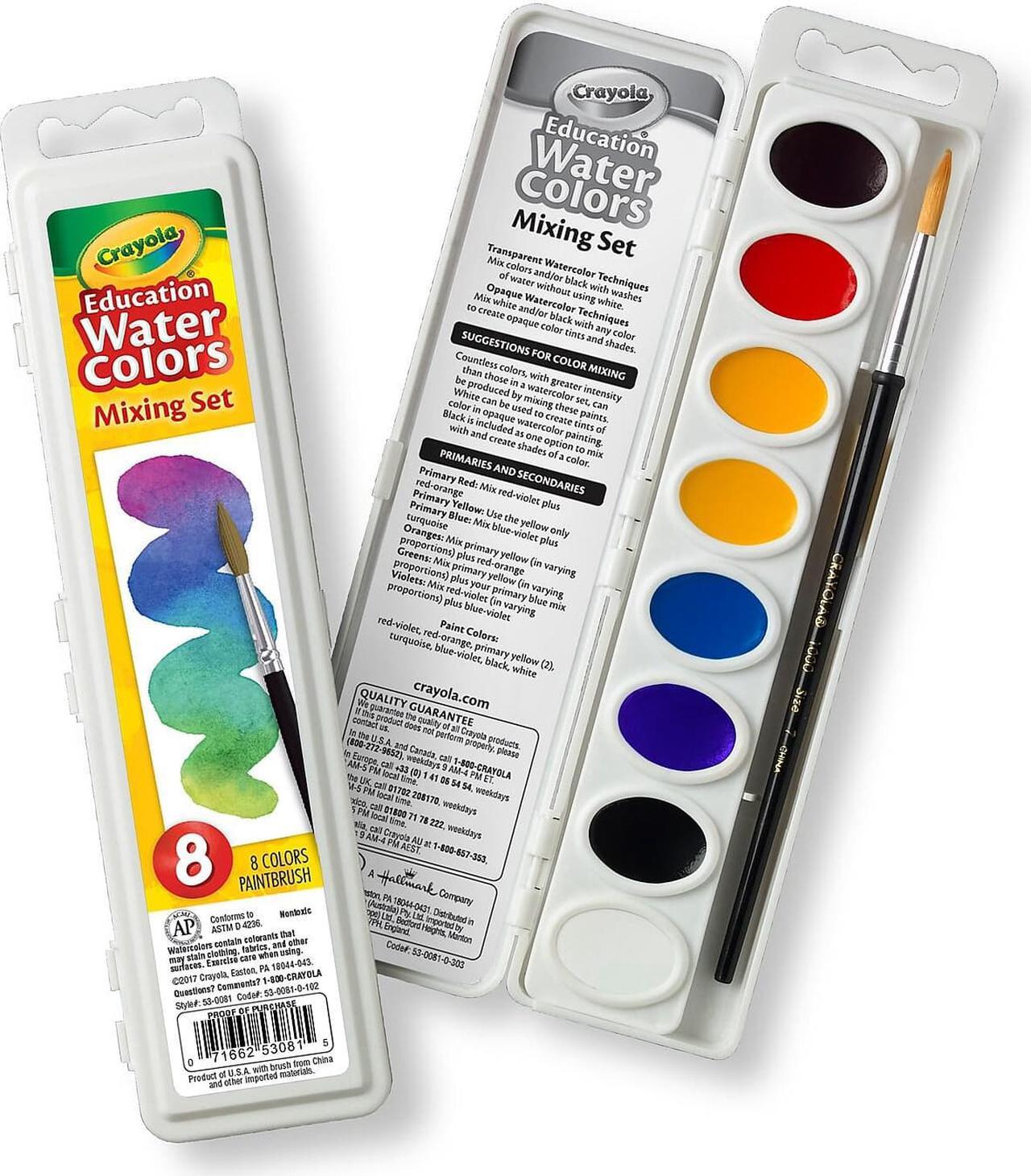 Alt view image 2 of 7 - Crayola Llc Formerly Binney & Smith BIN530081 Watercolor Mixing Set 8 Semi Moist