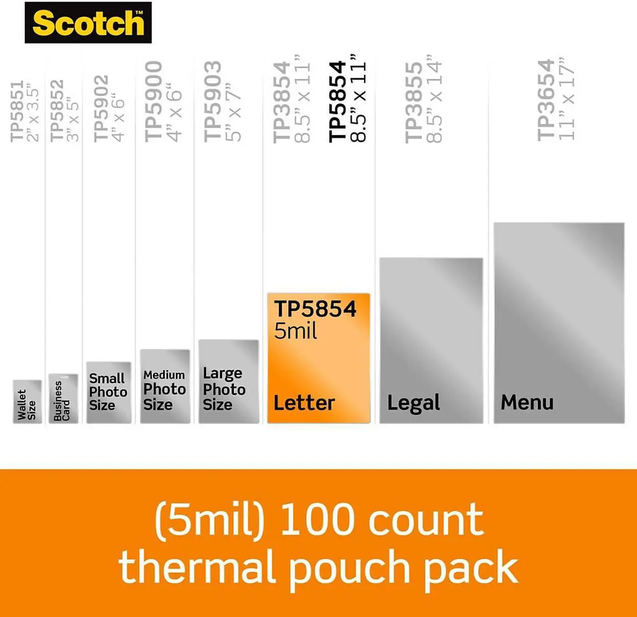 Alt view image 16 of 20 - TP5854100 3M Letter Size Thermal Laminating Pouches, 5 mil, 100/Pack