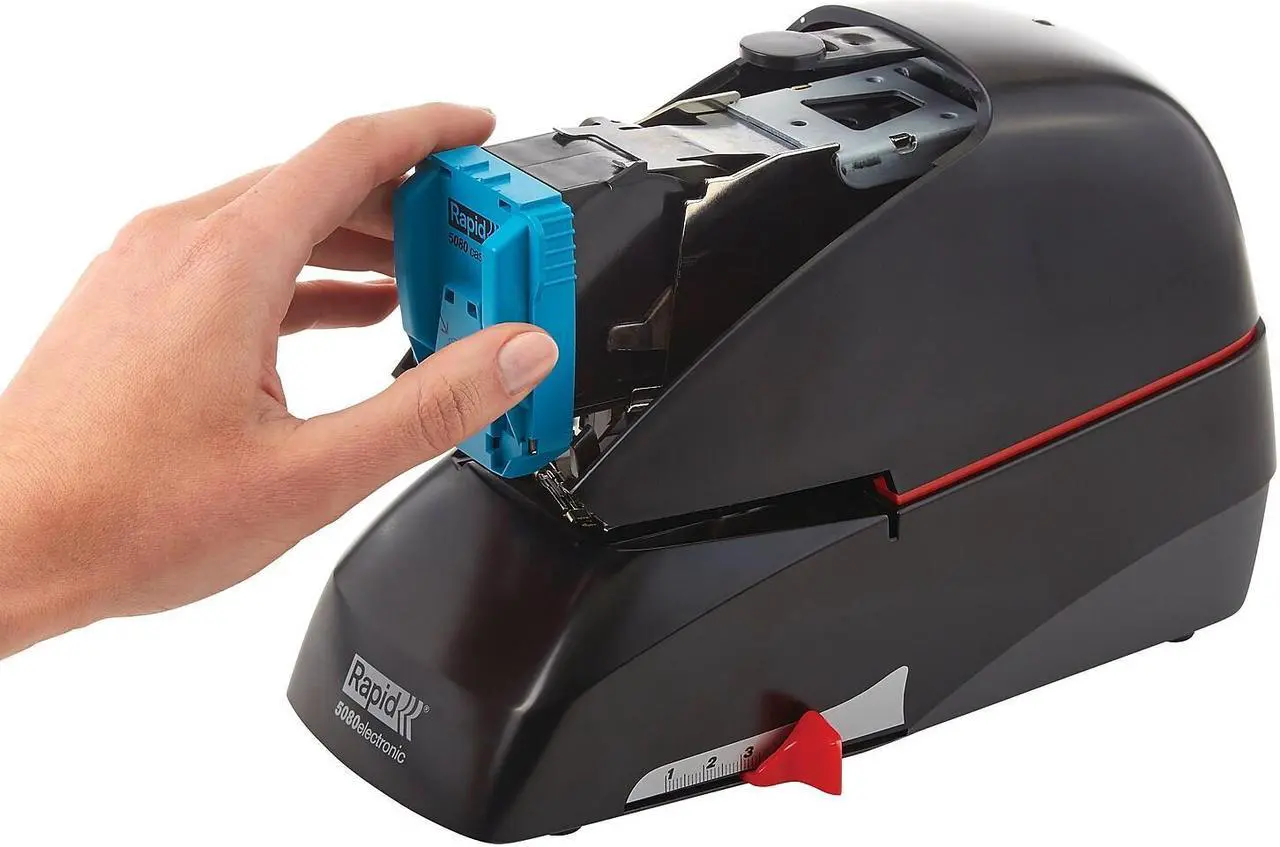 Alt view image 7 of 10 - Rapid 5080e Heavy-Duty Flat Clinch Electric Stapler 90-Sheet Capacity Black 90147