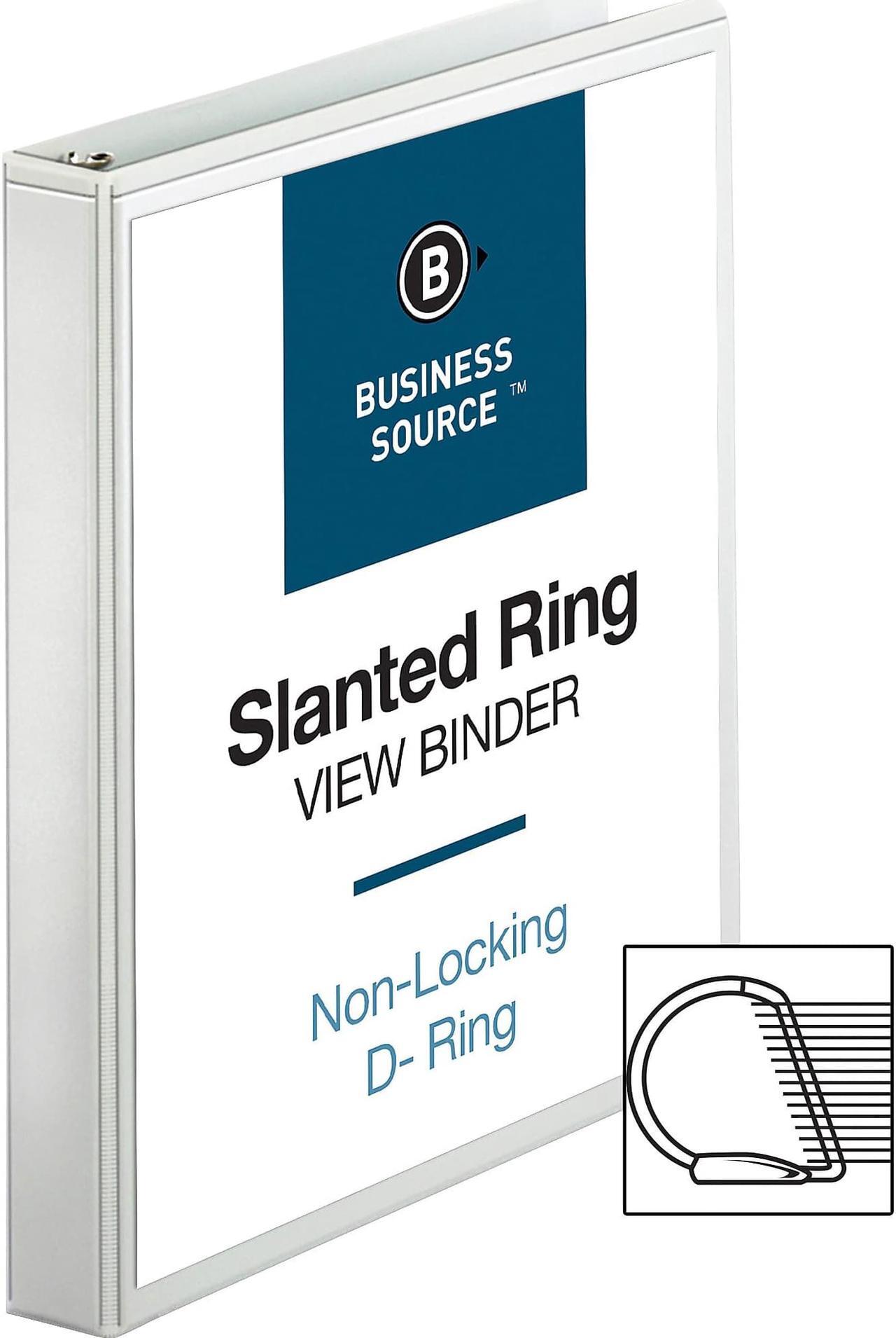 Alt view image 2 of 6 - Business Source D-Ring Binder w/ Pockets 1" Capacity White 28440