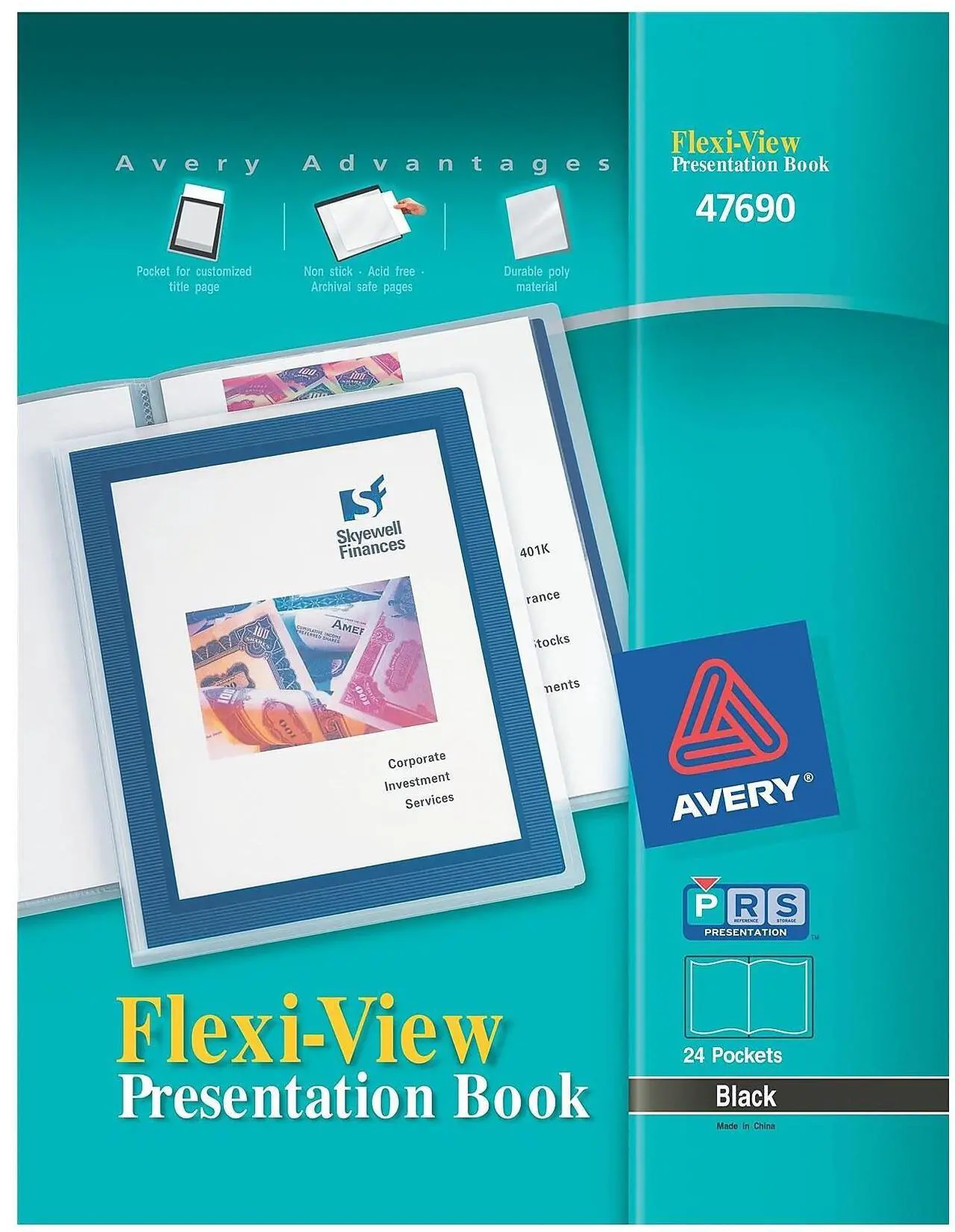 Alt view image 11 of 11 - Avery Presentation Books 24 Pages 8-1/2"x11" Black Framed Cover 47690