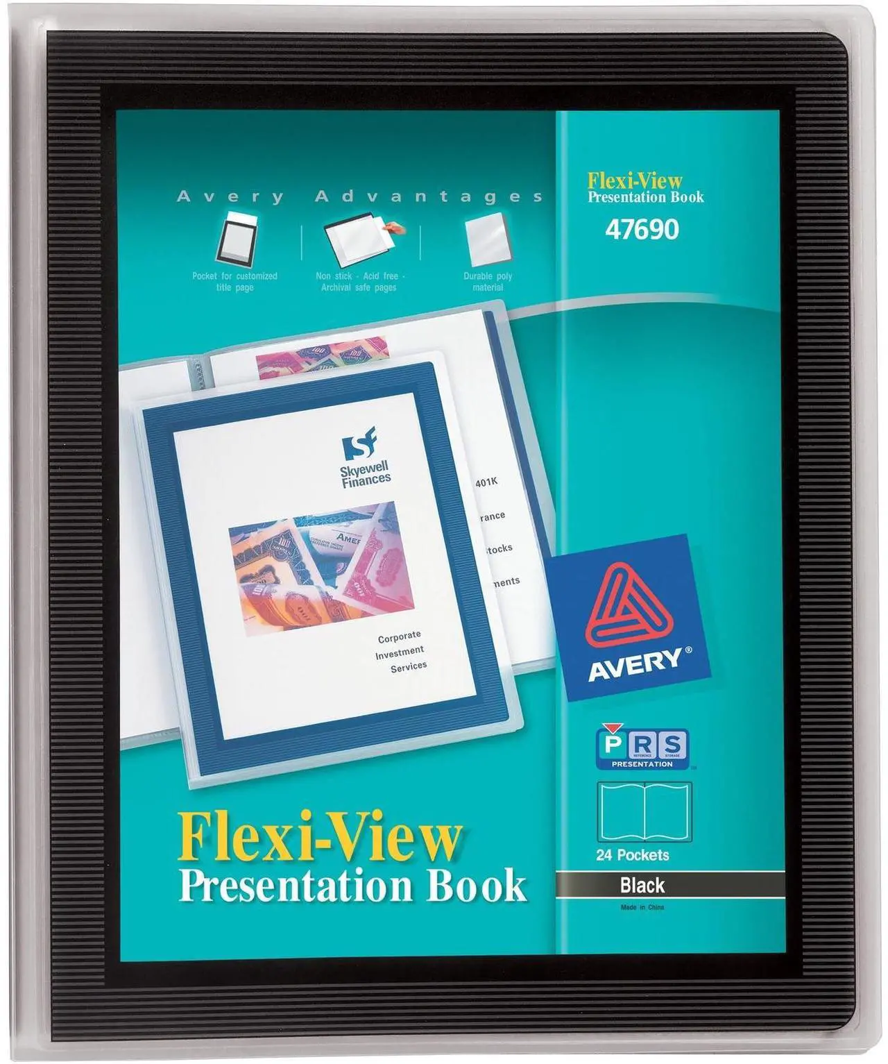 Main image of Avery Presentation Books 24 Pages 8-1/2"x11" Black Framed Cover 47690
