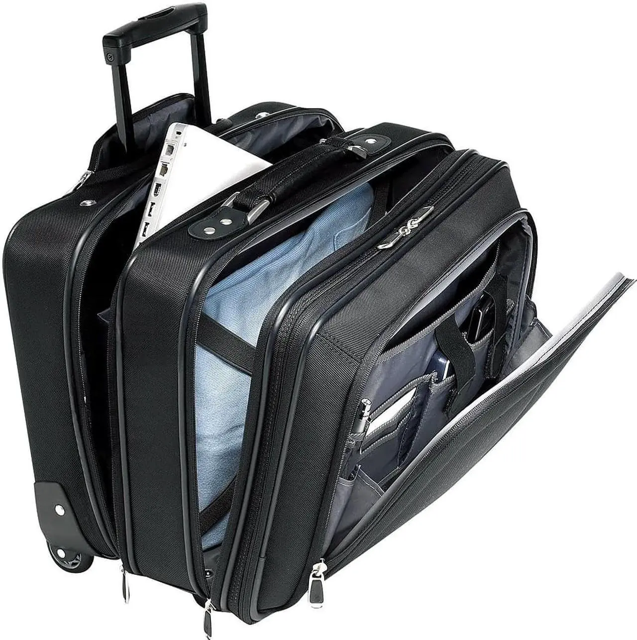 Alt view image 2 of 20 - Samsonite Mobile Office Rolling Notebook Case Nylon 17 1/2 x 9 x 14 Black