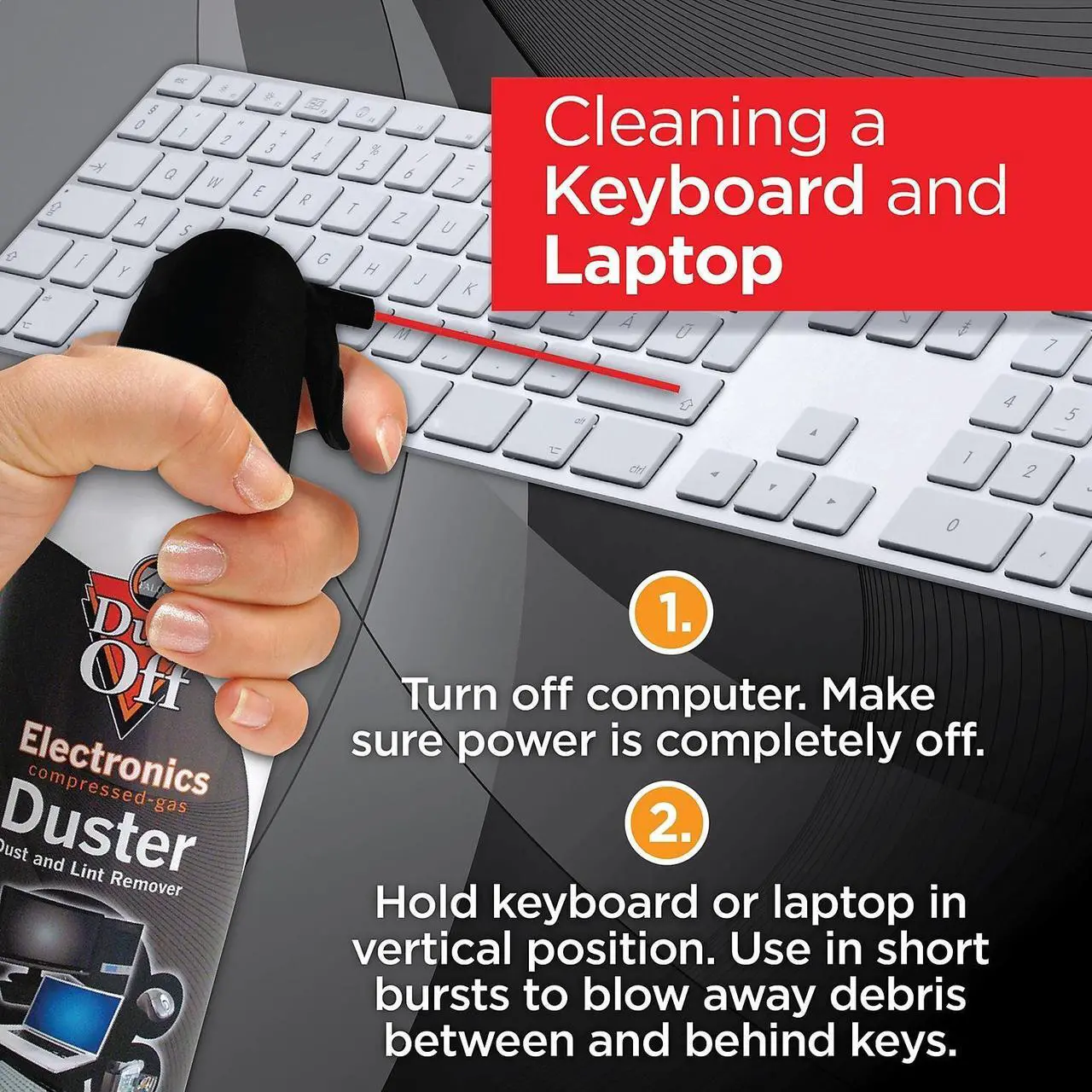 Alt view image 7 of 9 - Falcon DPSM Dust-Off Electronics Dust Remover Moisture-free, Ozone-safe - 1 Each - Black, White