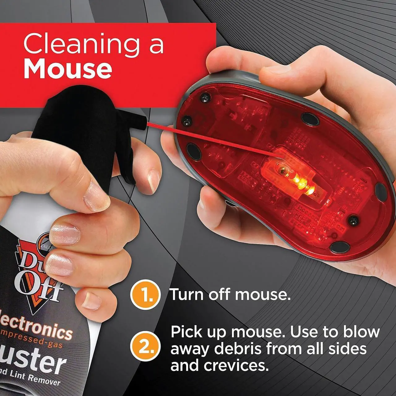 Alt view image 8 of 9 - Falcon DPSM Dust-Off Electronics Dust Remover Moisture-free, Ozone-safe - 1 Each - Black, White