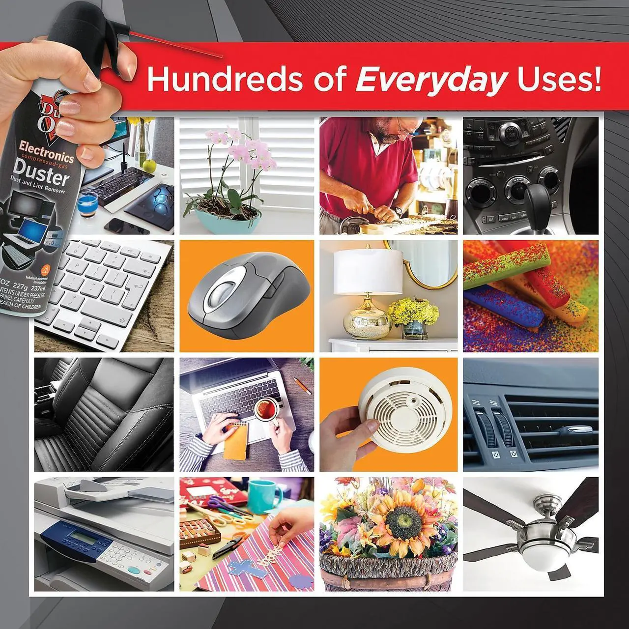 Alt view image 9 of 9 - Falcon DPSM Dust-Off Electronics Dust Remover Moisture-free, Ozone-safe - 1 Each - Black, White
