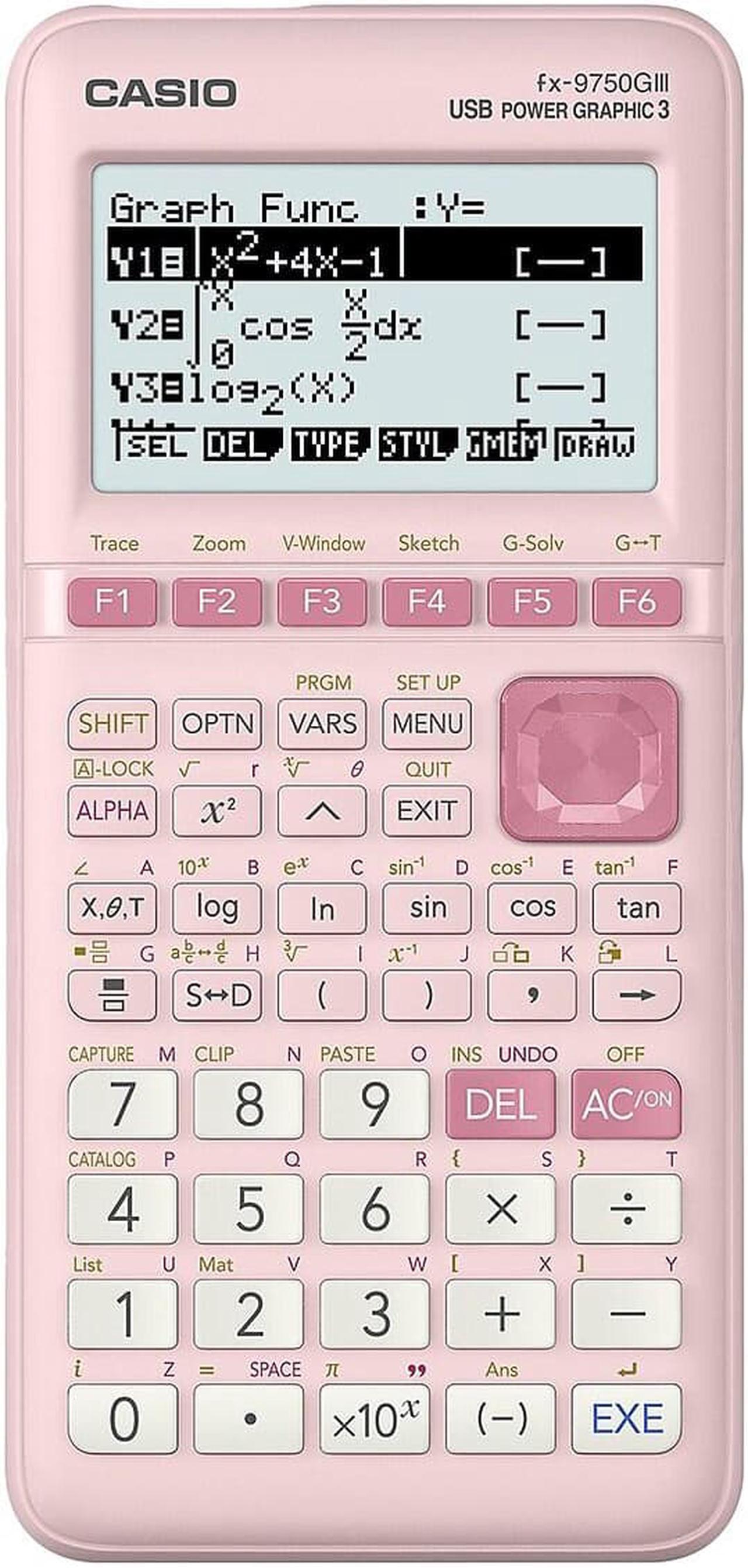 Alt view image 3 of 4 - Casio FX-9750GIII-PK Graphing Calculator Pink