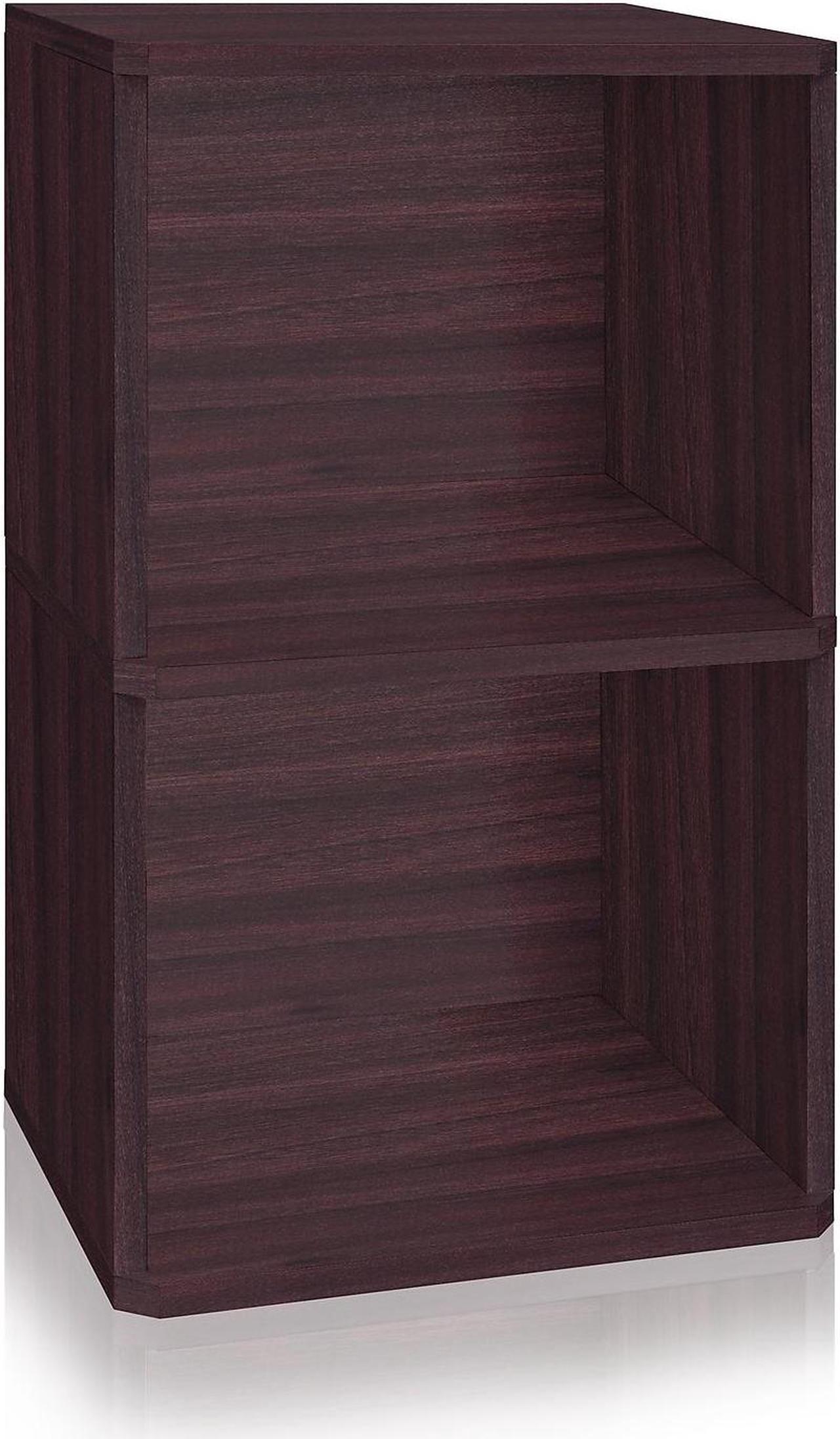 Alt view image 14 of 20 - Way Basics 29.1"H 2-Shelf Vinyl Record Storage Cube And LP Record Album Modern Eco Shelf, Espresso Wood Grain - Lifetime Guarantee
