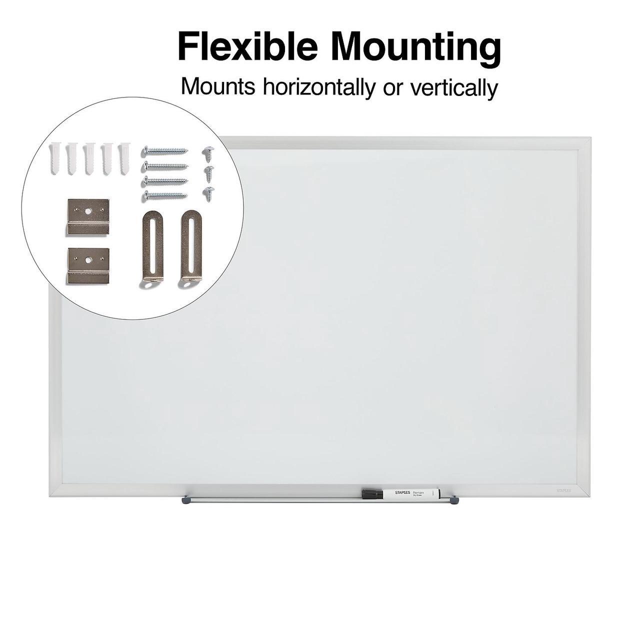 Alt view image 5 of 5 - Staples Standard Steel Whiteboard Aluminum Finish Frame 3'W x 2'H 52472/28688