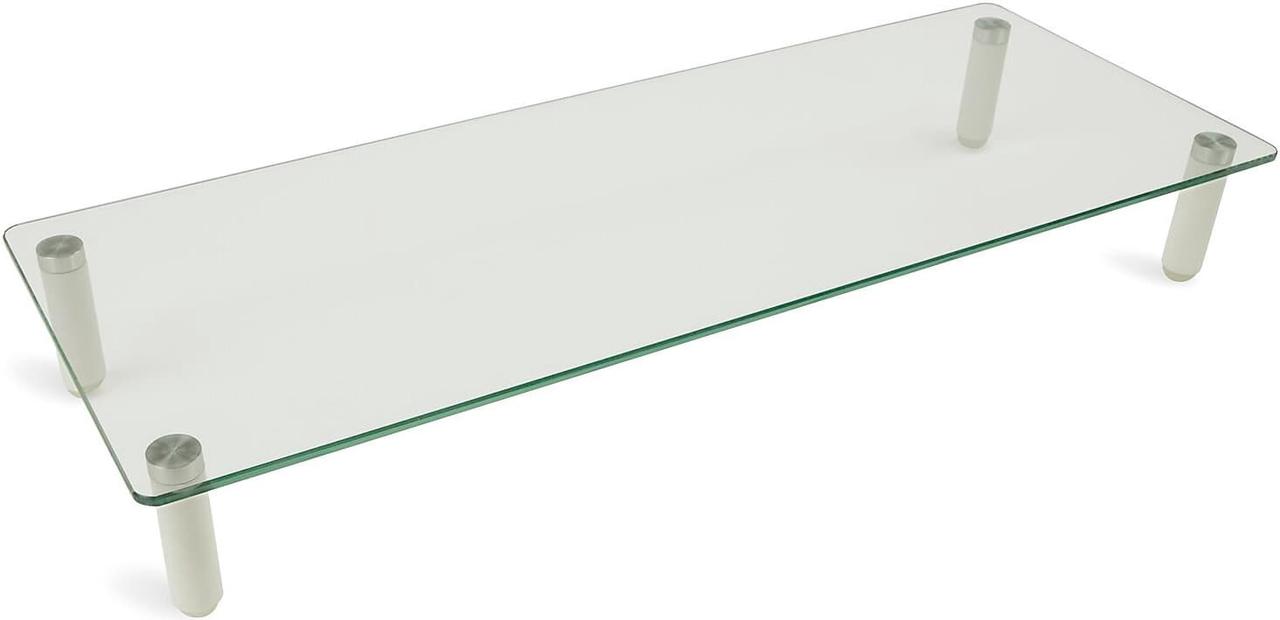 Alt view image 8 of 14 - Mount-It! Glass Monitor Stand Laptop Stand, Ergonomic Desk Riser and Organizer, 22 Inches Wide Tempered Glass, 44 Lb Carrying Capacity (MI-7263)