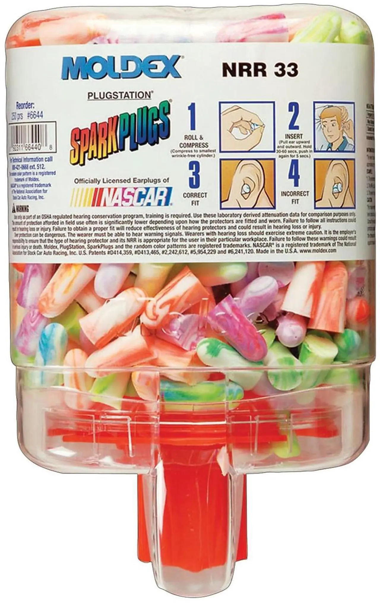 Alt view image 5 of 5 - Moldex SparkPlugs PlugStation Dispenser Cordless 33NRR Asst. Colors 250 Pairs