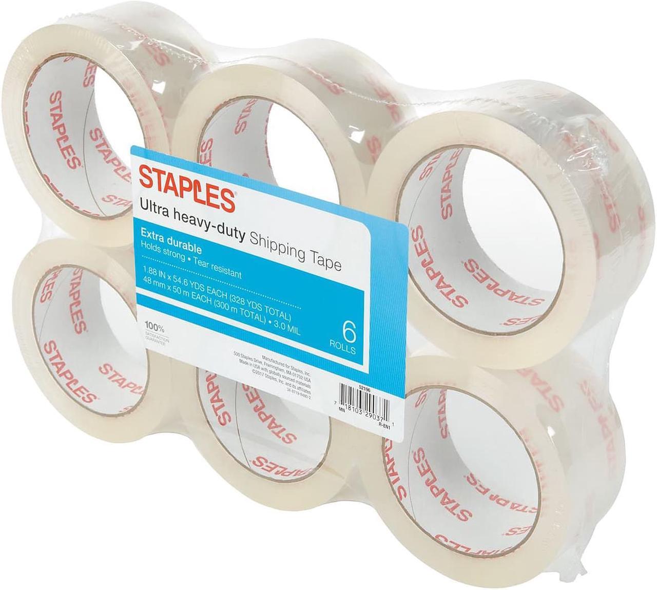 Main image of Staples Ultra Heavy Duty Shipping Tape 1.88" x 54.6 Yds Clear 6/Rolls 815042