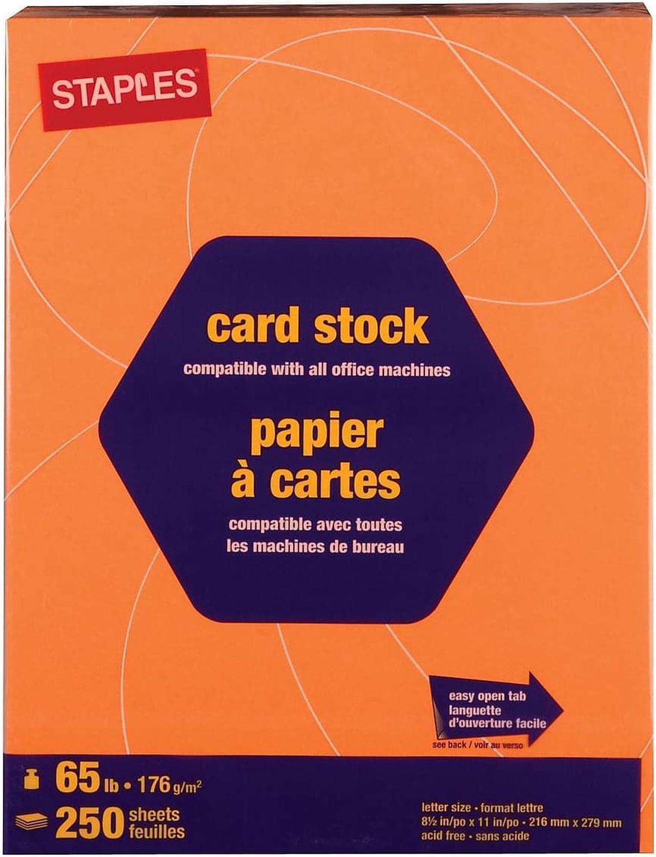 Main image of Staples Brights 65 lb. Cardstock Paper 8.5" x 11" Bright Orange 250 Sheets/Pack (21108) 19757