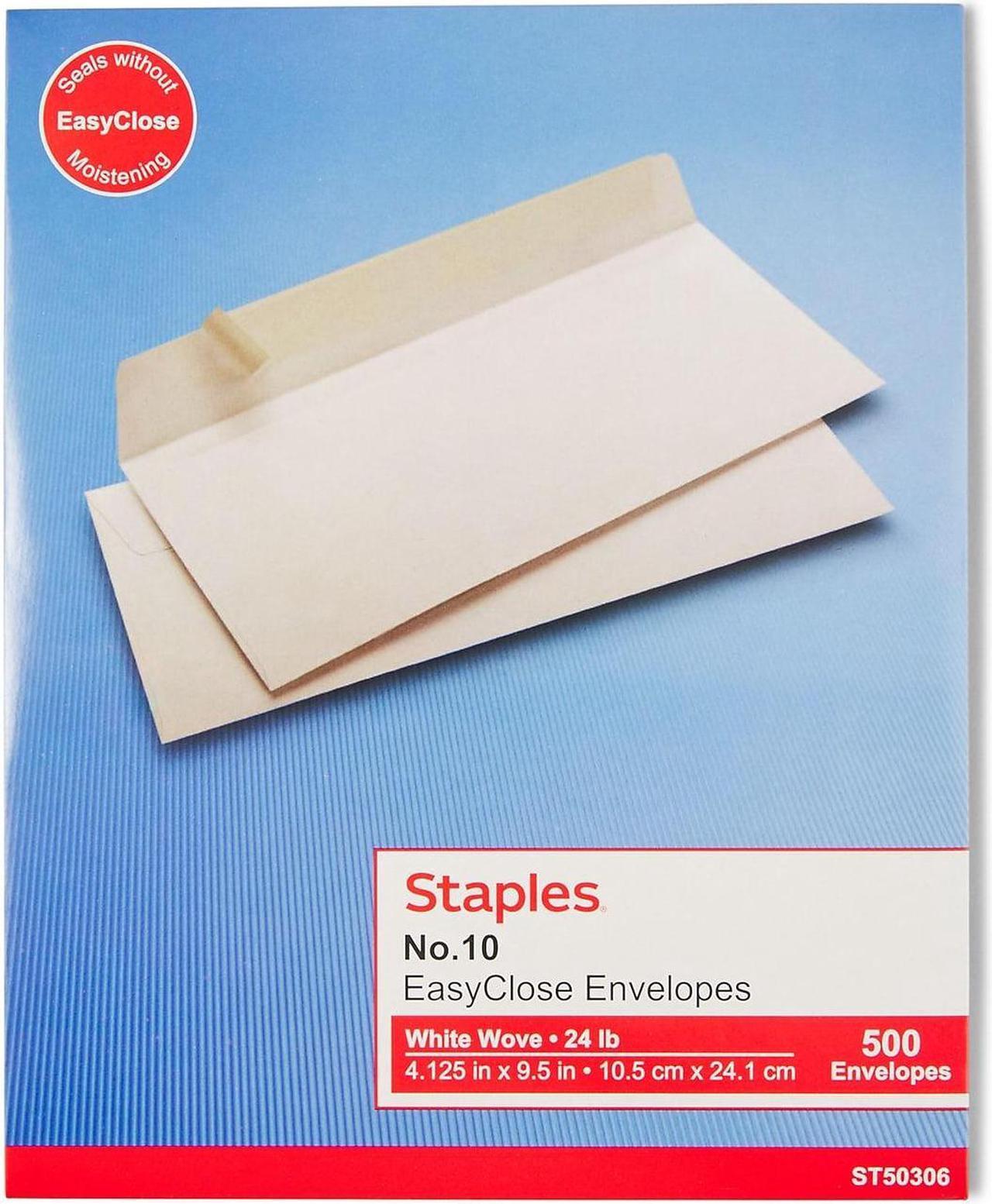 Alt view image 2 of 2 - Staples Easy Close #10 Envelope 4-1/8" x 9-1/2" White 500/Box (381912)