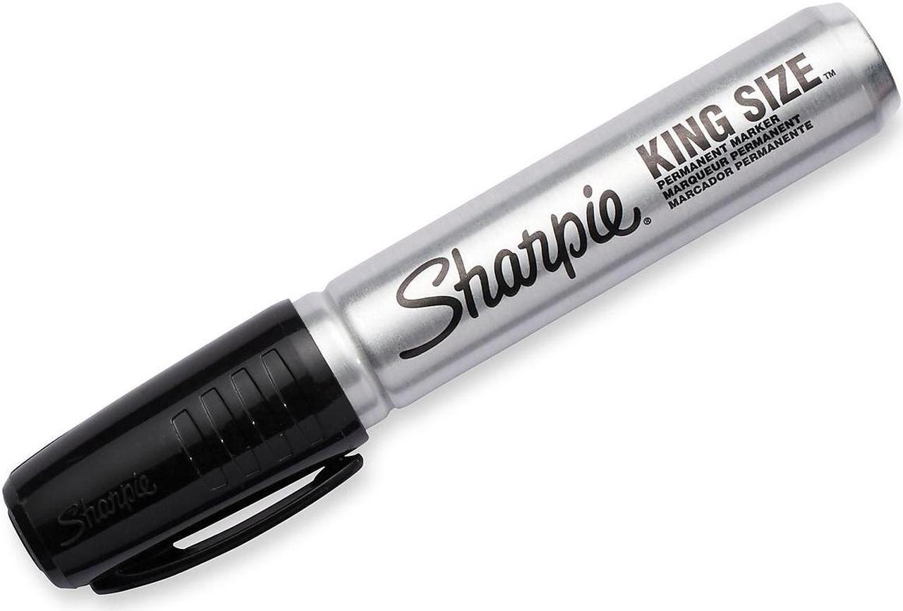Alt view image 15 of 19 - Sharpie King Size Permanent Marker Chisel Tip Black Dozen (15001A)