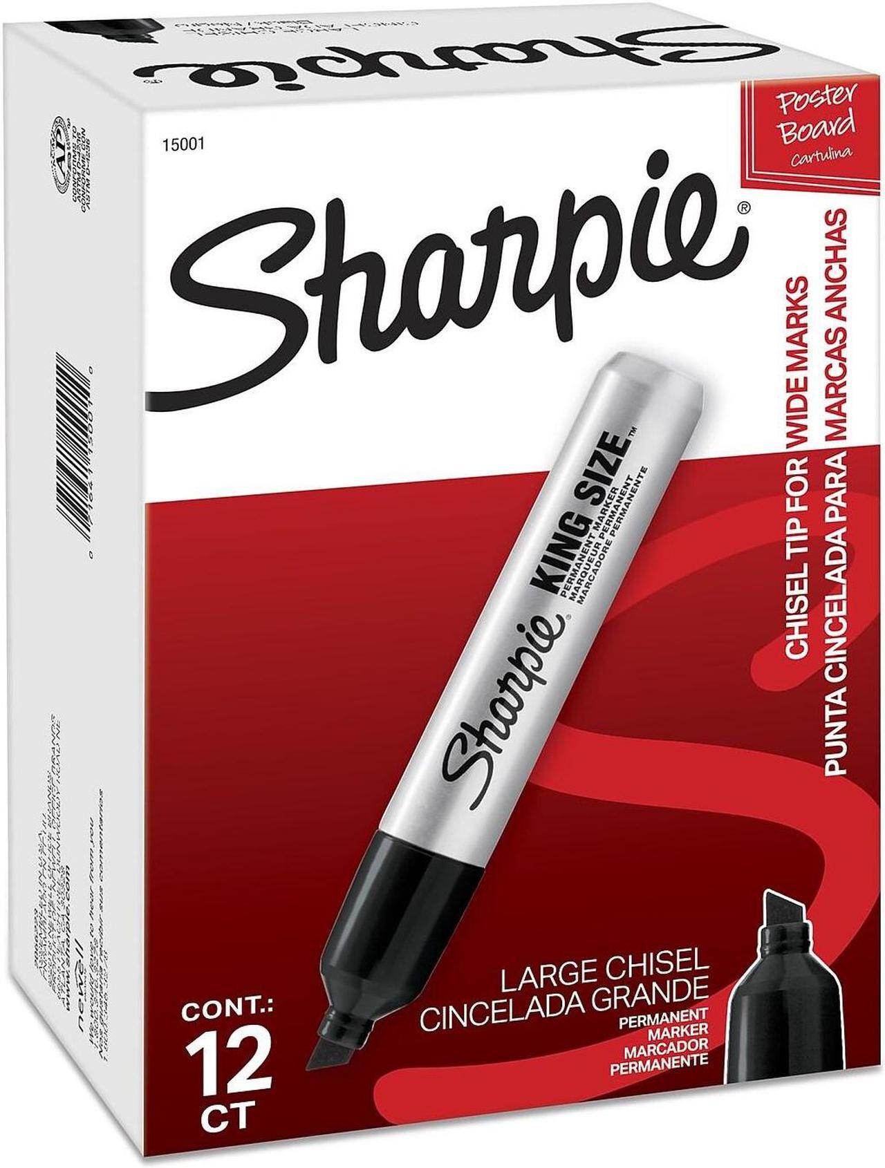 Alt view image 19 of 19 - Sharpie King Size Permanent Marker Chisel Tip Black Dozen (15001A)