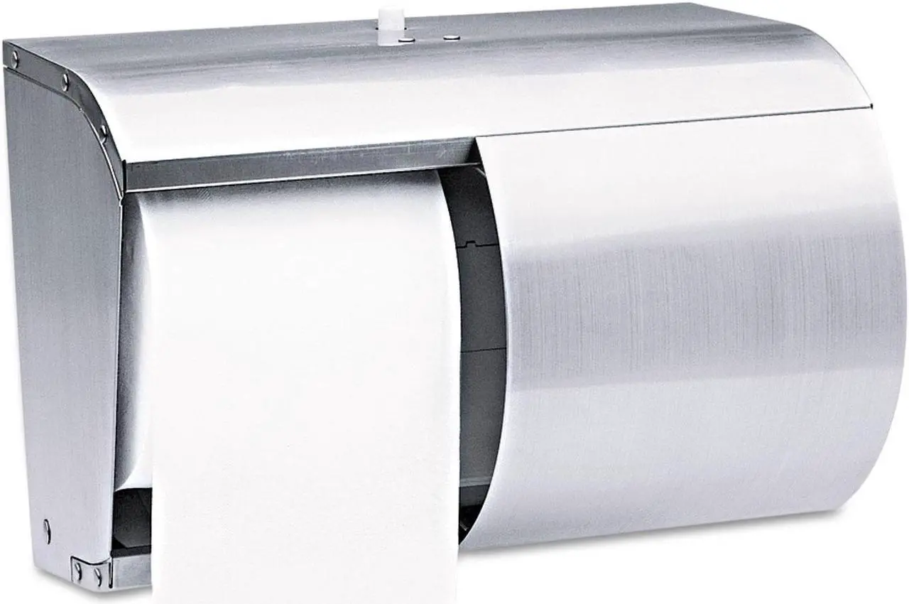 Alt view image 4 of 9 - KIMBERLY-CLARK PROFESSIONAL* 09606 Coreless Double Roll Bath Tissue Dispenser, 7.1" x 10.1" x 6.4", Stainless Steel