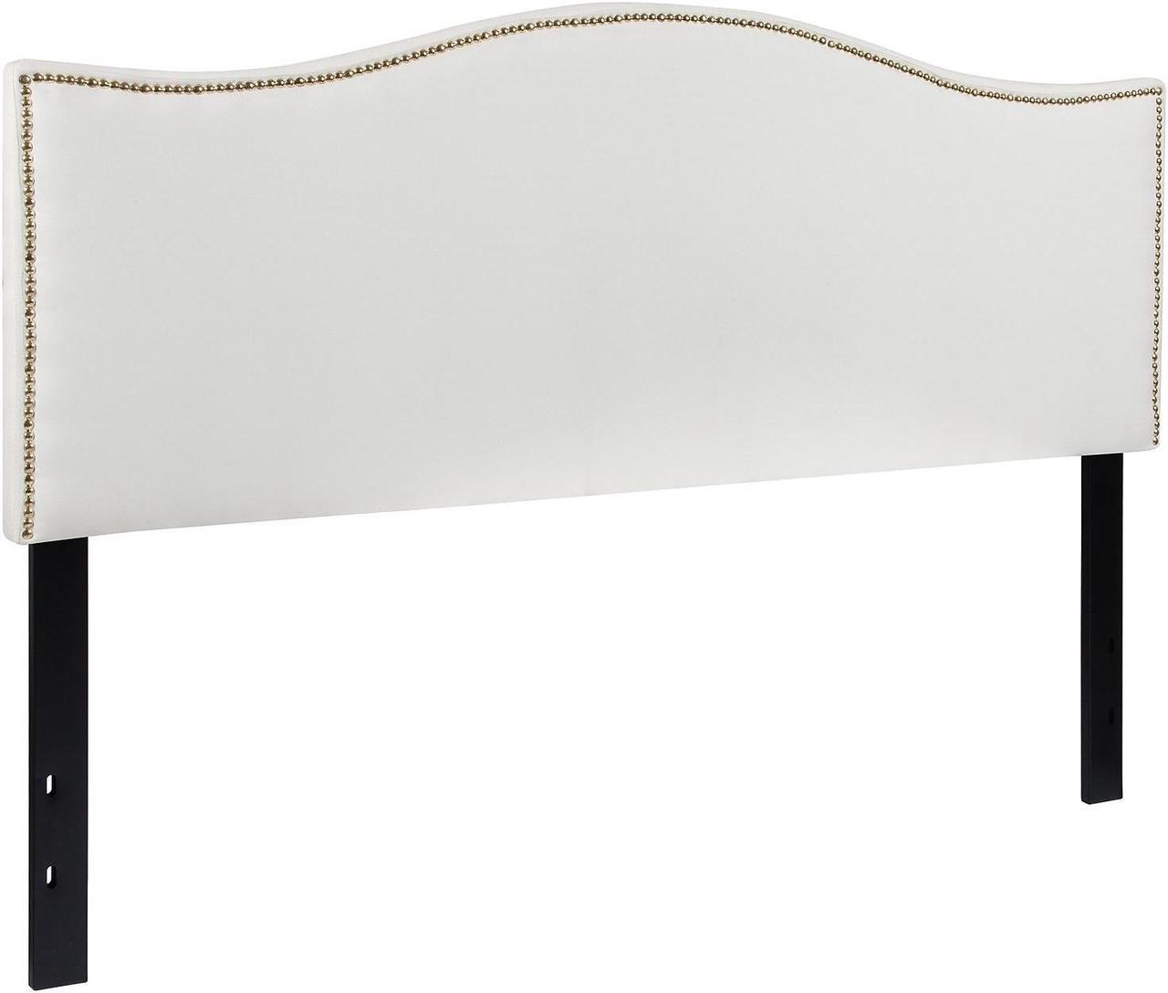 Alt view image 3 of 9 - Flash Furniture Lexington Upholstered Queen Size Headboard with Decorative Nail Trim in White Fabric