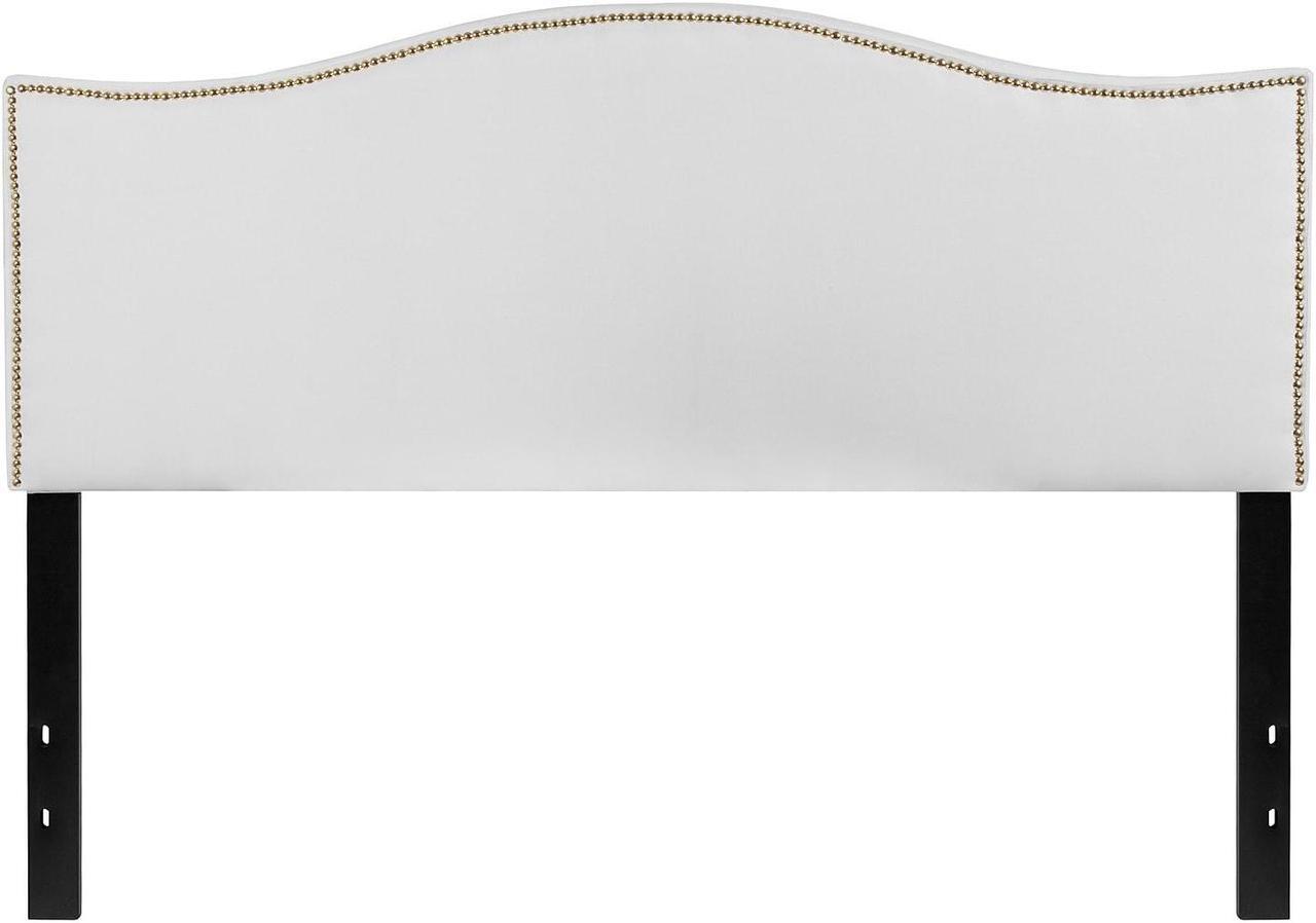 Alt view image 8 of 9 - Flash Furniture Lexington Upholstered Queen Size Headboard with Decorative Nail Trim in White Fabric