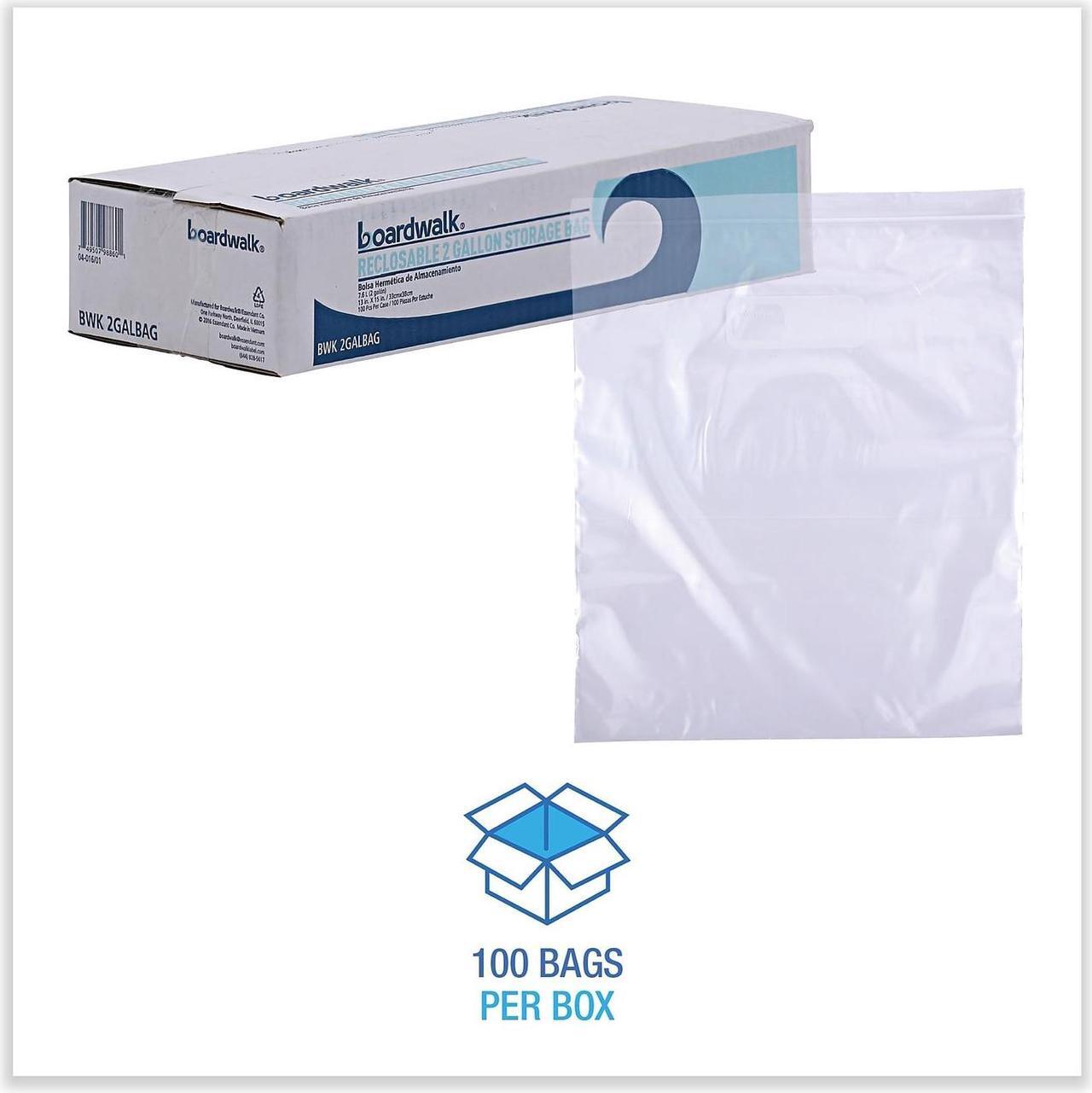 Alt view image 11 of 13 - Boardwalk Reclosable Food Storage Bags 2 Gal Clear LDPE 13 x 15 100/Box 2GALBAG