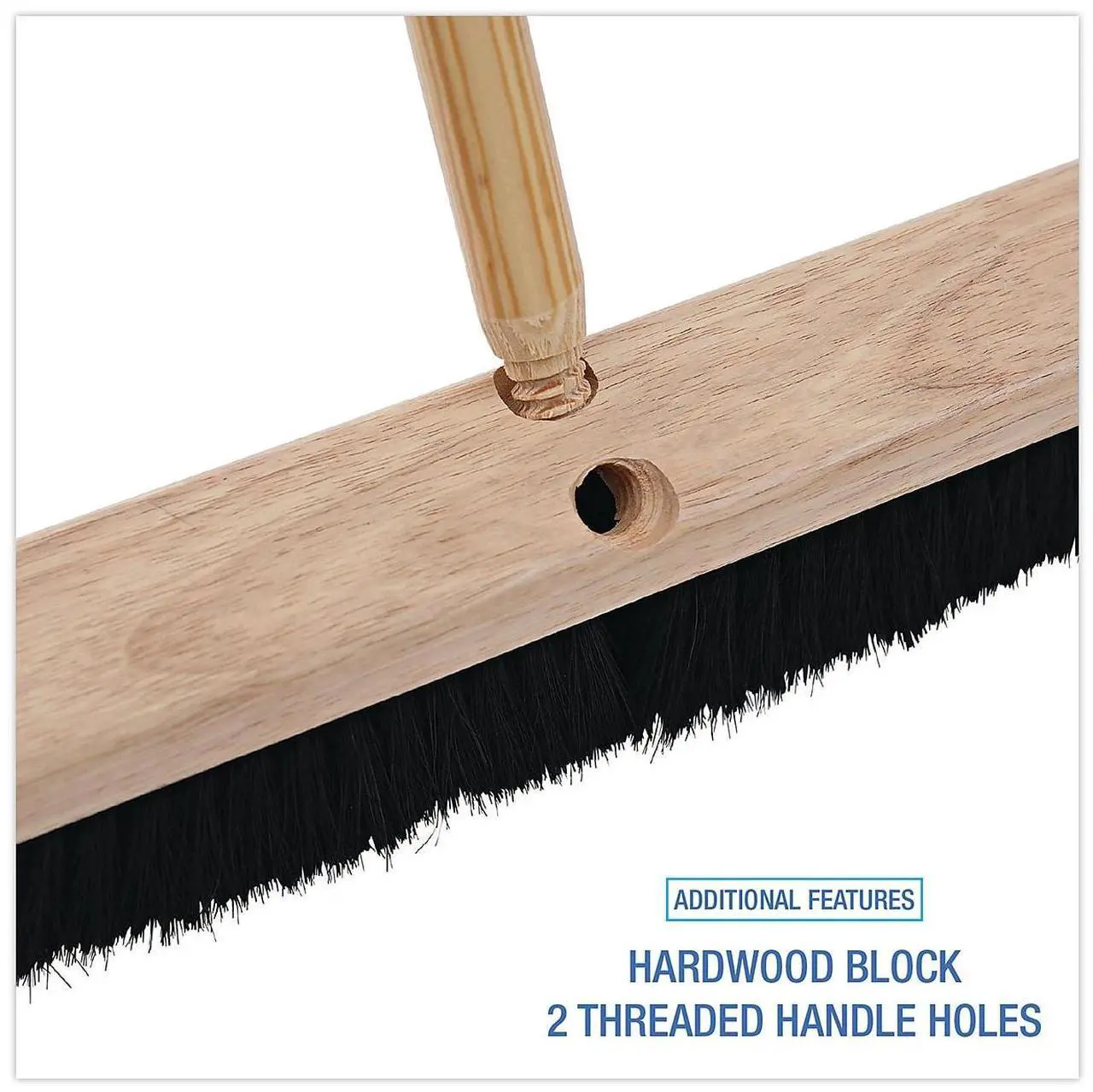 Alt view image 16 of 18 - Boardwalk Floor Brush Head 2 1/2" Black Tampico Fiber 18" 20218