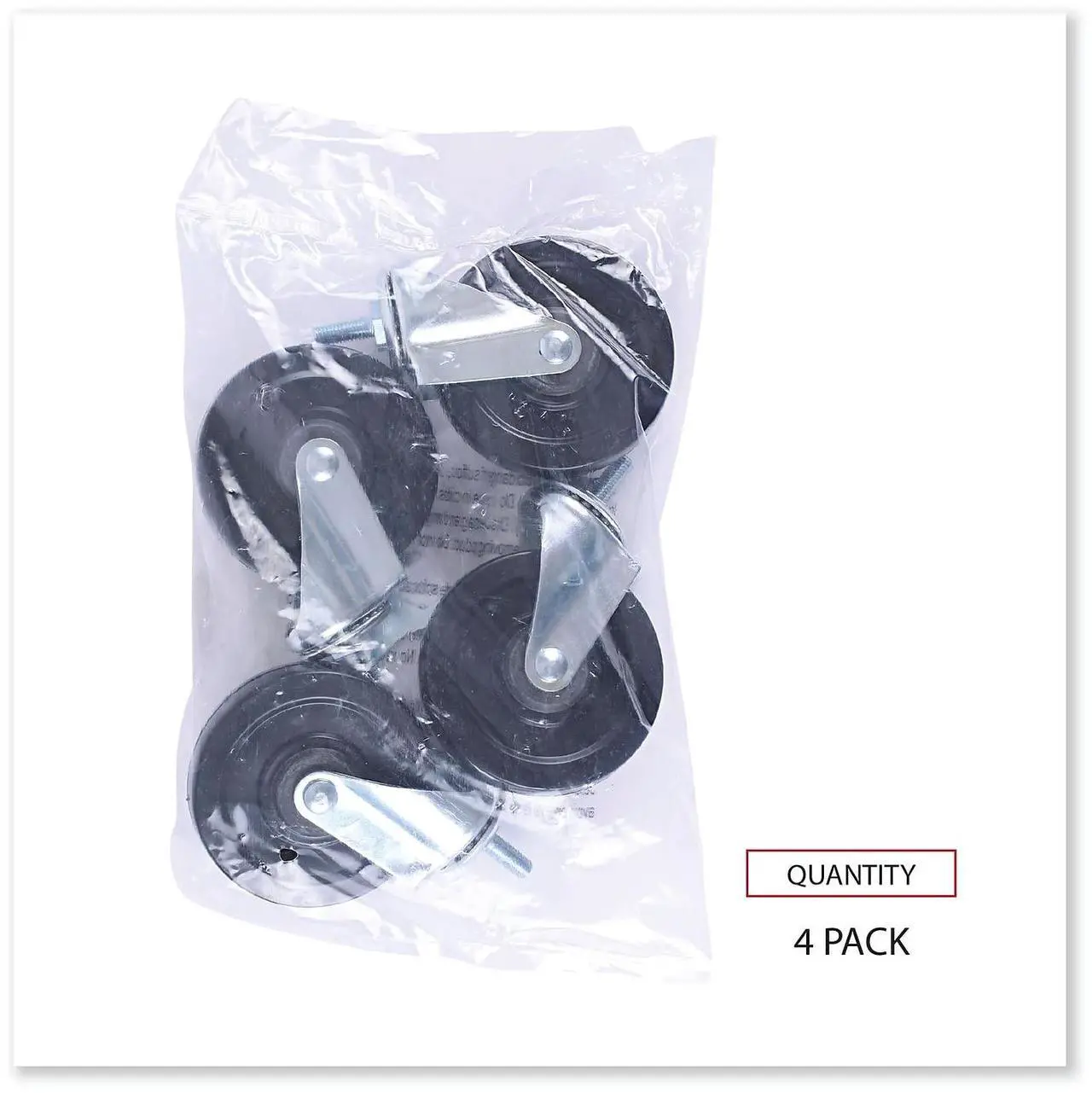 Alt view image 11 of 18 - Alera SW690004 Optional Casters for Wire Shelving, 200 lbs/Caster, Gray/Black, 4/Set