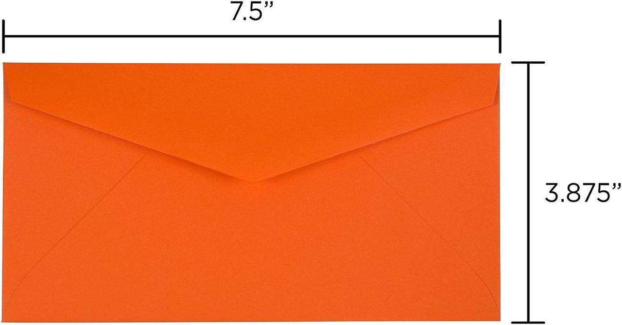 Alt view image 5 of 5 - JAM Paper Monarch Colored Envelopes 3.875 x 7.5 Orange Recycled 34097575I