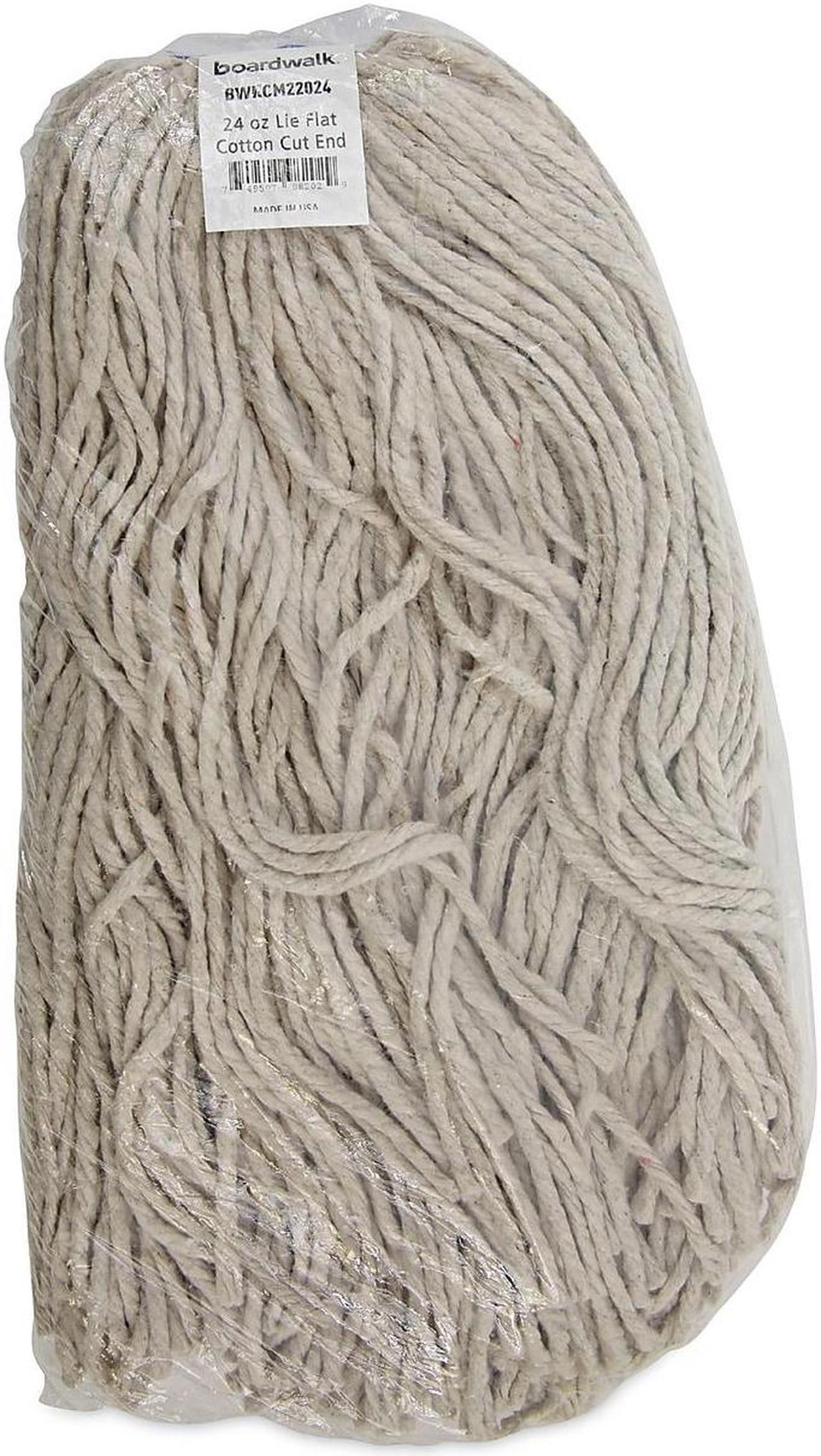 Alt view image 9 of 9 - Boardwalk Mop Head, Lie-Flat Head, Cotton Fiber, 24oz., White, 12/carton BWKCM22024 Includes 12 mop heads per case.