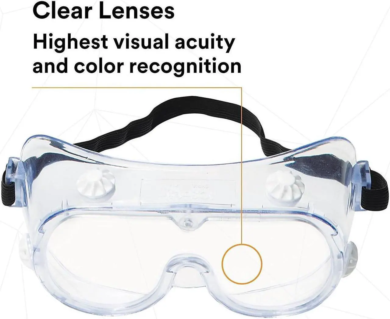Alt view image 14 of 17 - 3M Safety Splash Goggle 334 Clear Lens 854129