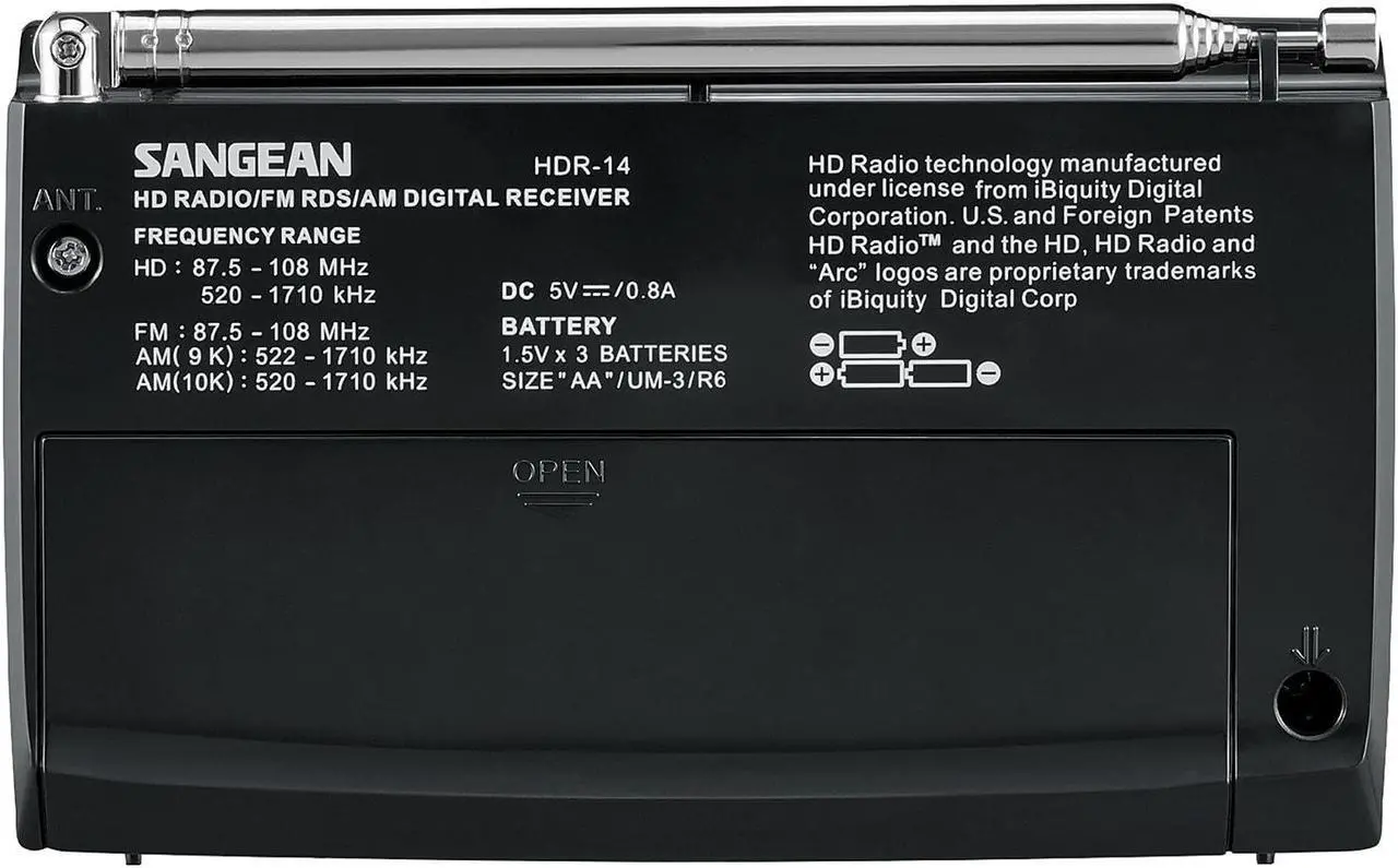 Alt view image 12 of 13 - Sangean(R) HDR-14 HD Radio(TM)/FM Stereo/AM Portable Radio