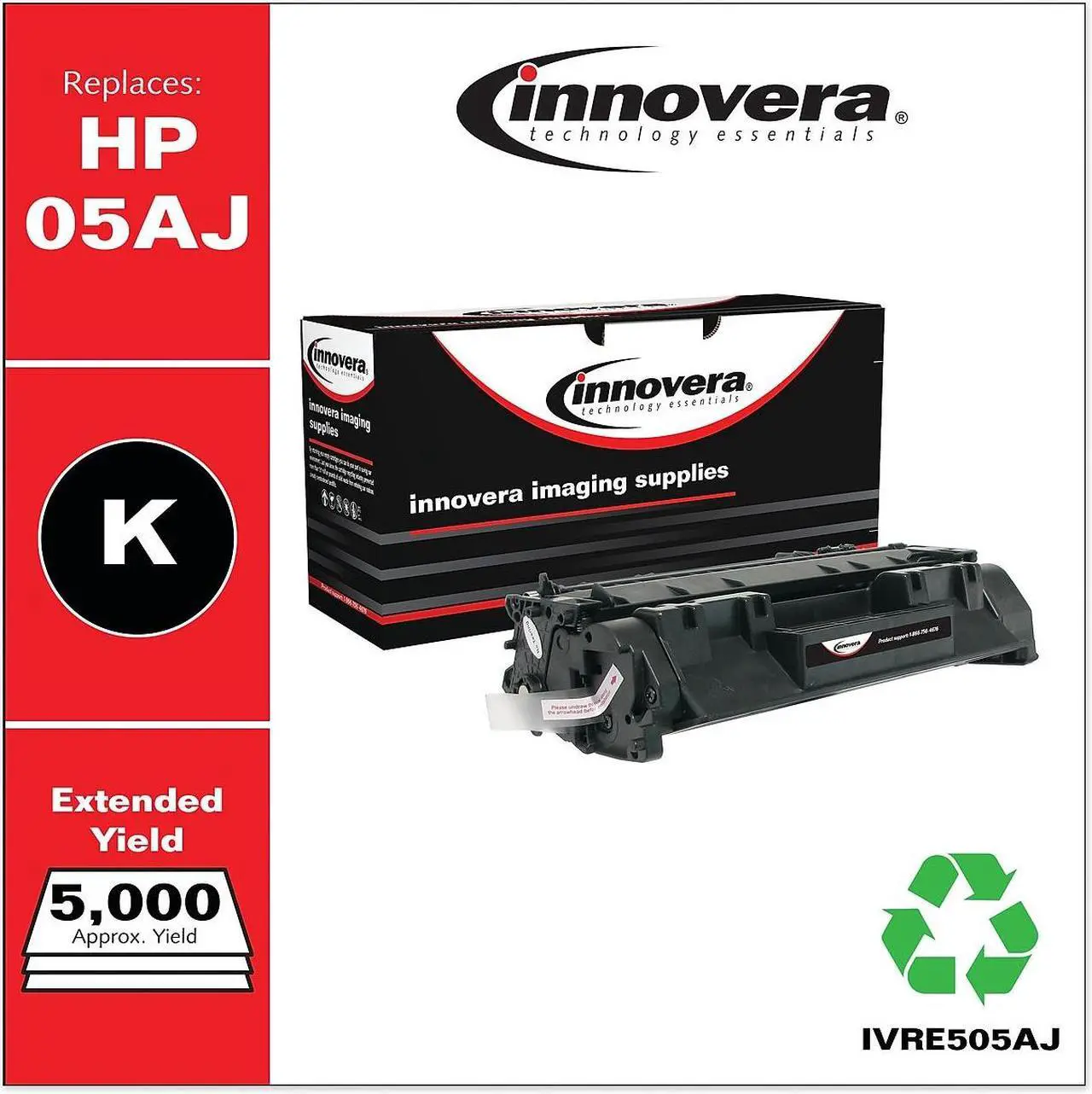 Alt view image 7 of 11 - Innovera Compatible Black Jumbo Yield Toner Cartridge (Alternative for HP 05A/CE505A)