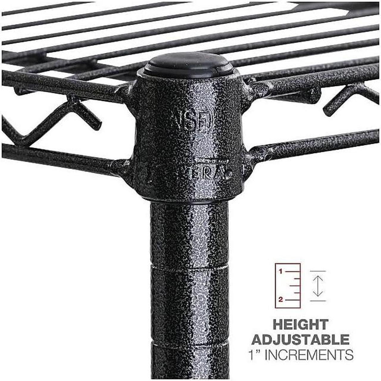 Alt view image 9 of 12 - Alera - 4TIND6018BA - All-Purpose Wire Shelving Starter Kit, 4-Shelf, 60 x 18 x 72, Black Anthracite+