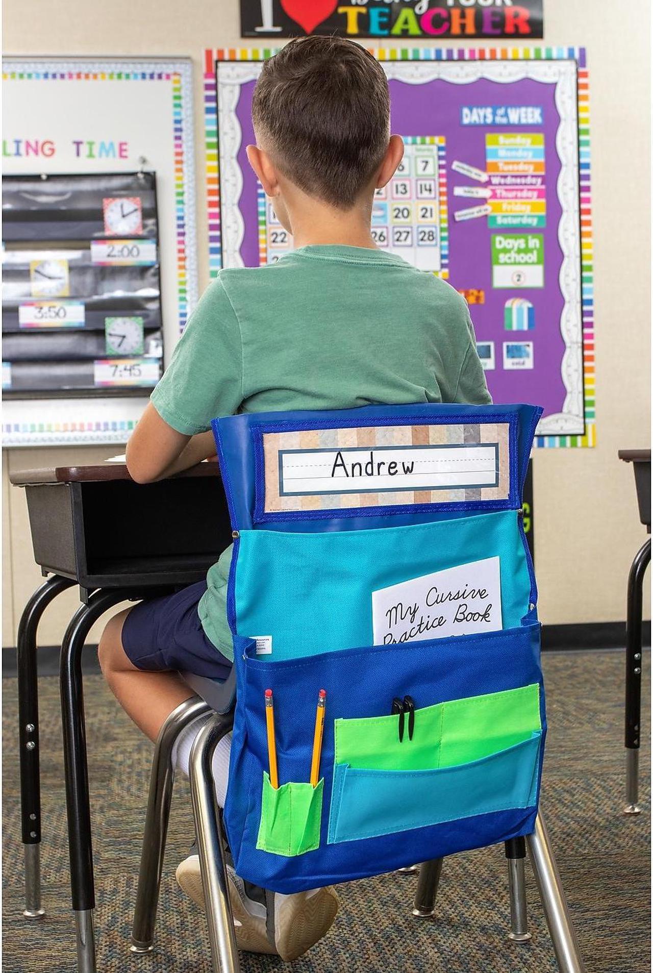 Alt view image 2 of 3 - Teacher Created Resources Chair Pocket Blue/Teal/Lime (TCR20970)