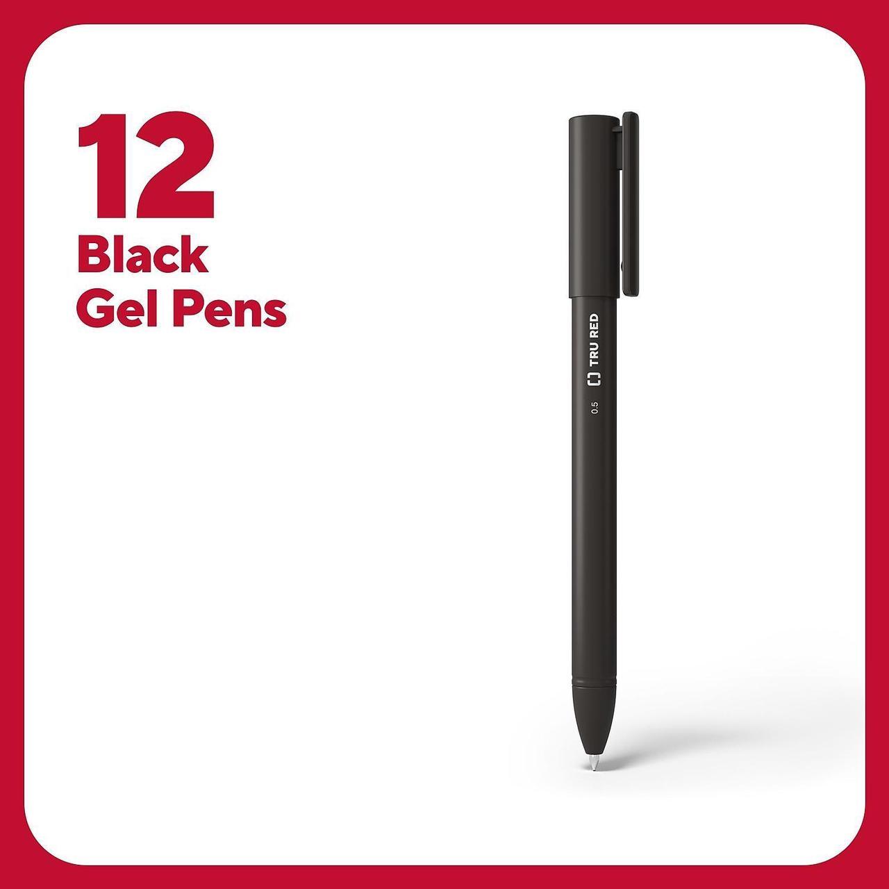 Alt view image 2 of 9 - TRU RED Quick Dry Gel Pens Fine Point 0.5mm Blk Dozen TR54471